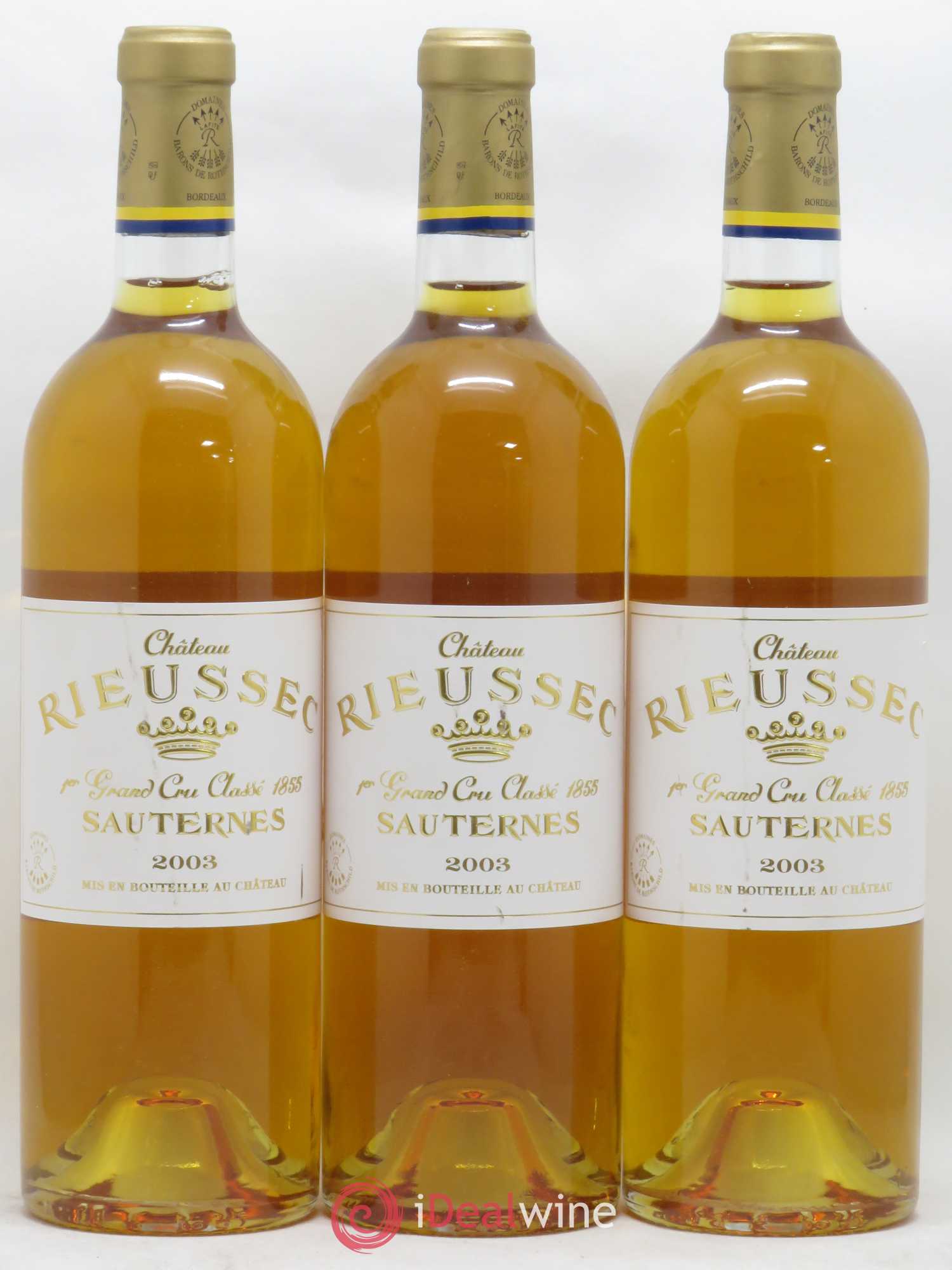 Château Rieussec 1er Grand Cru Classé 2003 - Lotto di 3 bottiglie - 0