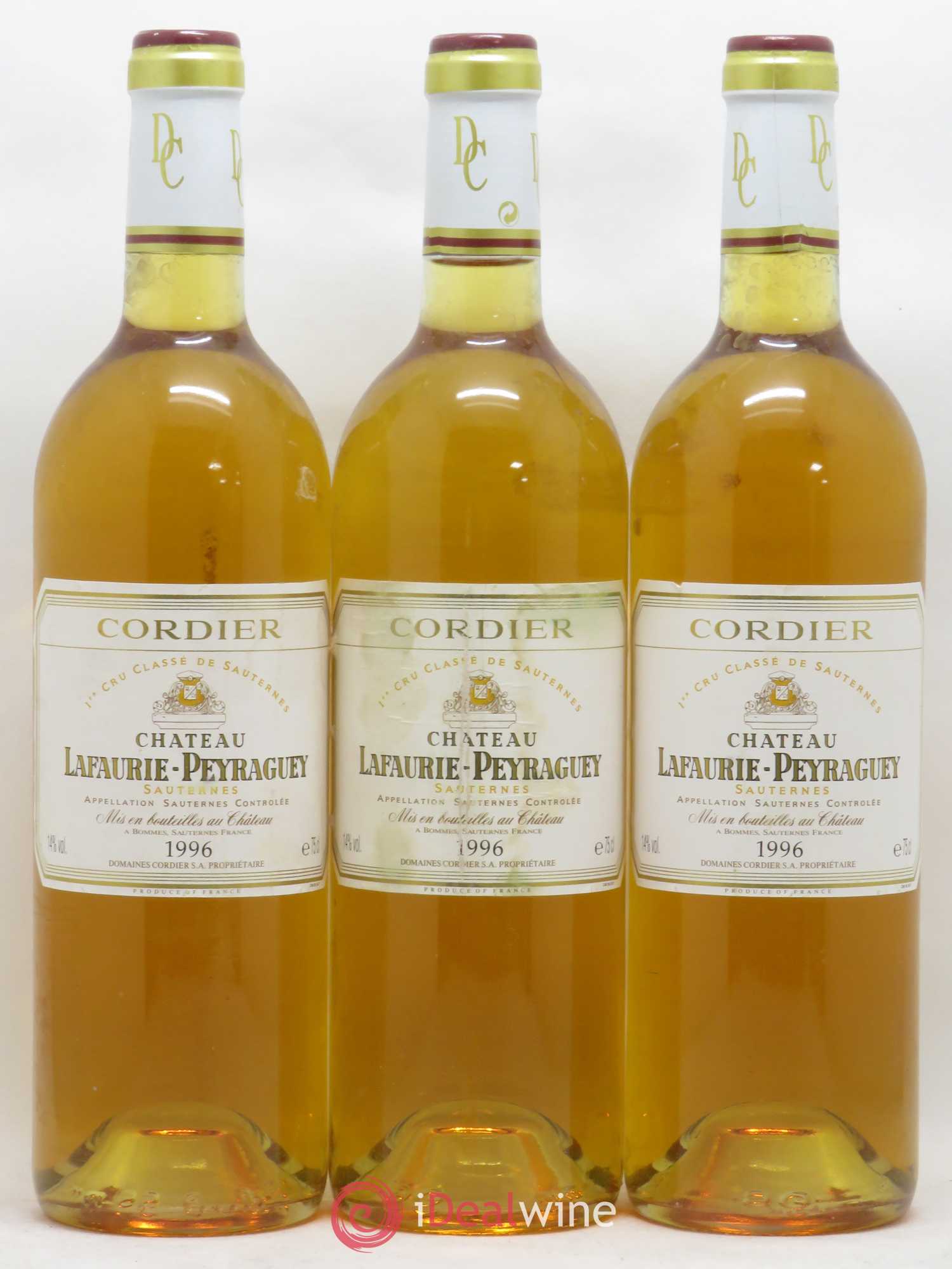 Château Lafaurie-Peyraguey 1er Grand Cru Classé 1996 - Lotto di 3 bottiglie - 0