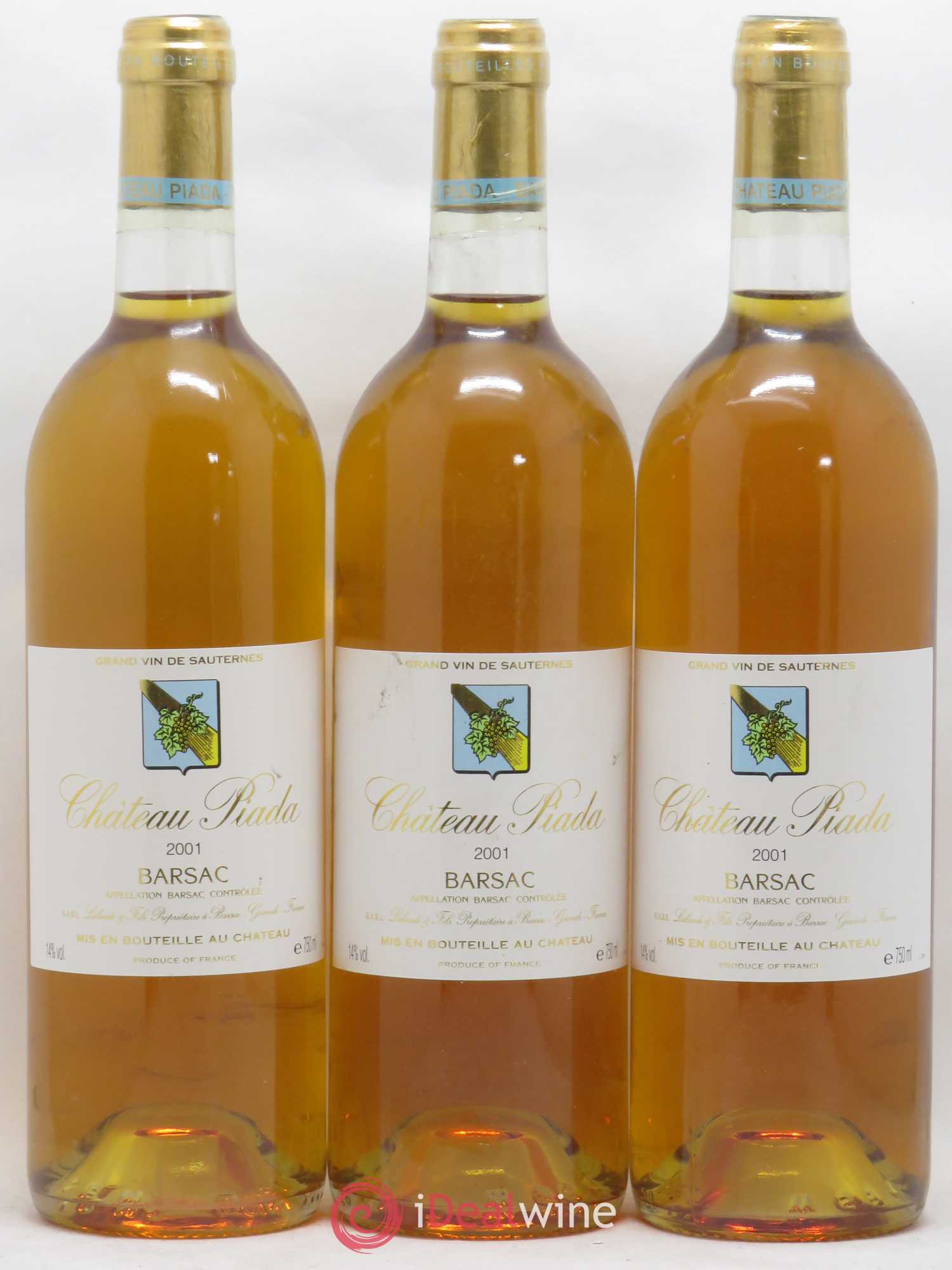 Château Piada 2001 - Lotto di 3 bottiglie - 0