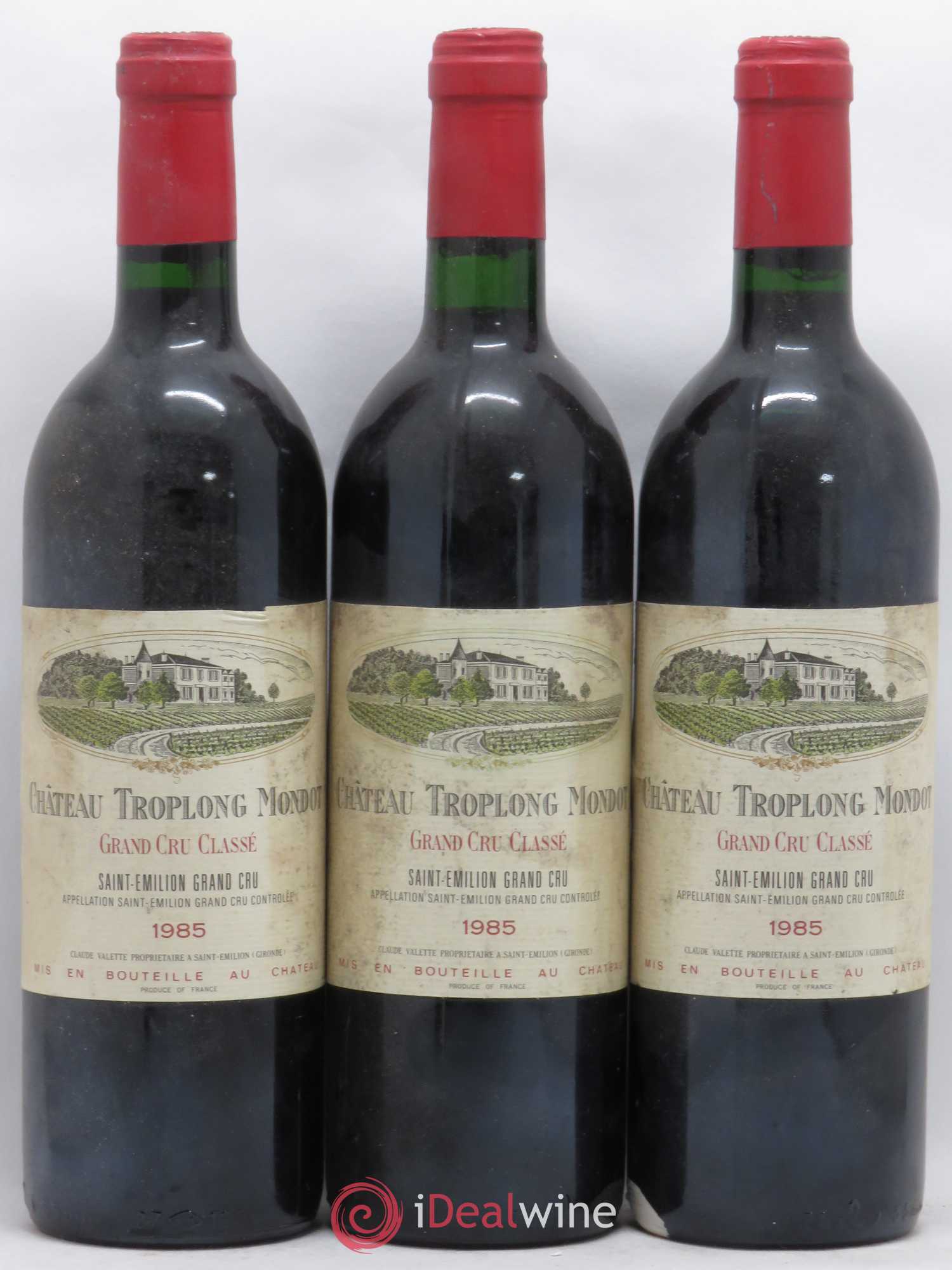 Château Troplong Mondot 1er Grand Cru Classé B 1985 - Lot de 3 bouteilles - 0