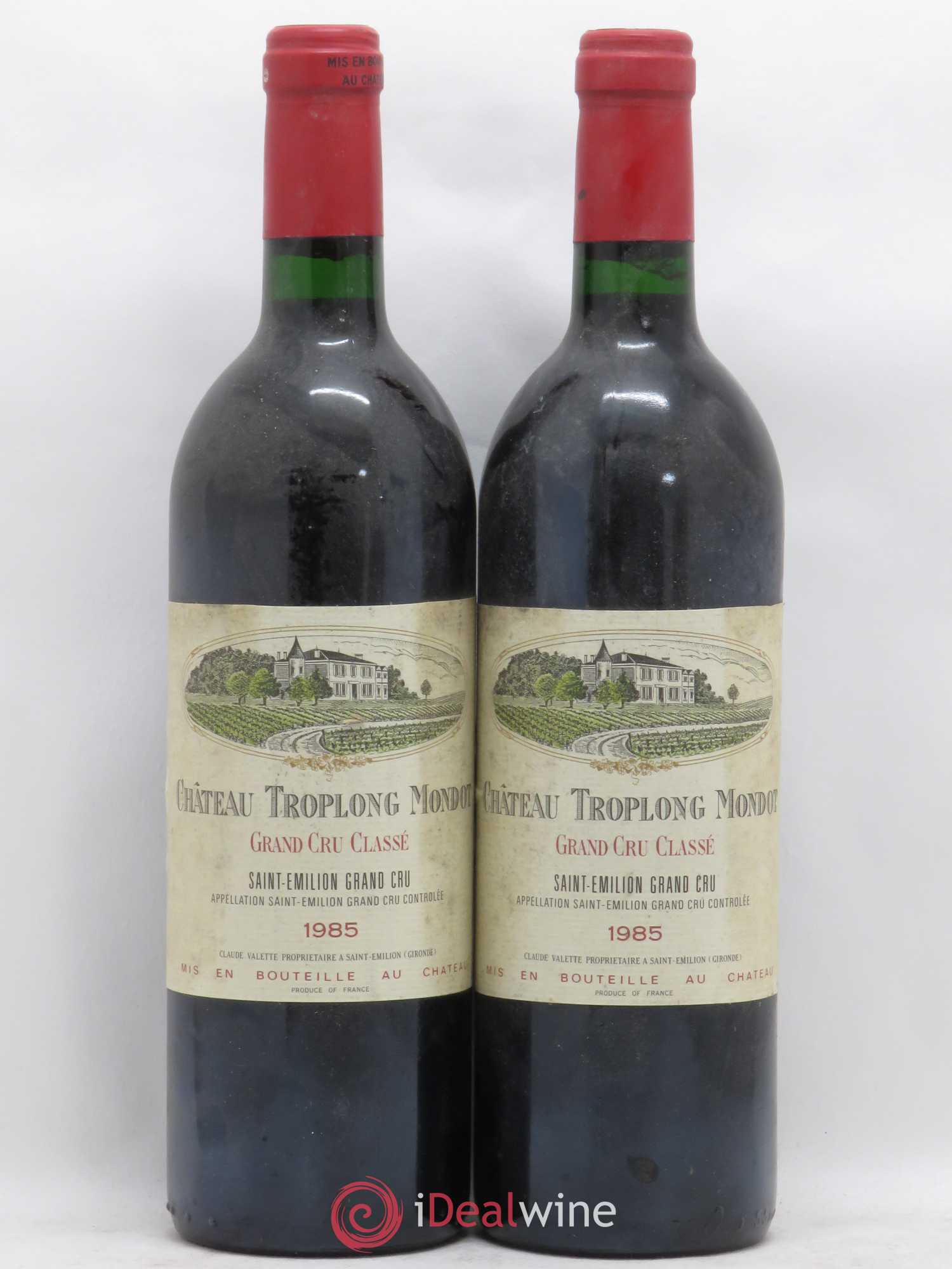 Château Troplong Mondot 1er Grand Cru Classé B 1985 - Lot de 2 bouteilles - 0
