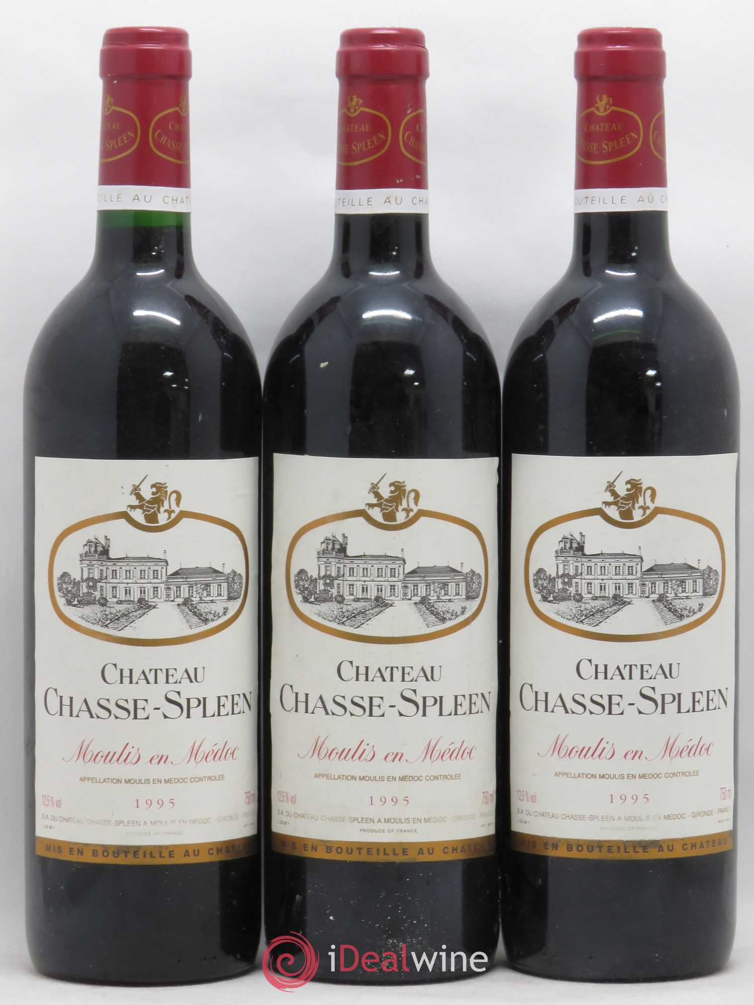 Château Chasse Spleen 1995 - Lot de 3 bouteilles - 0