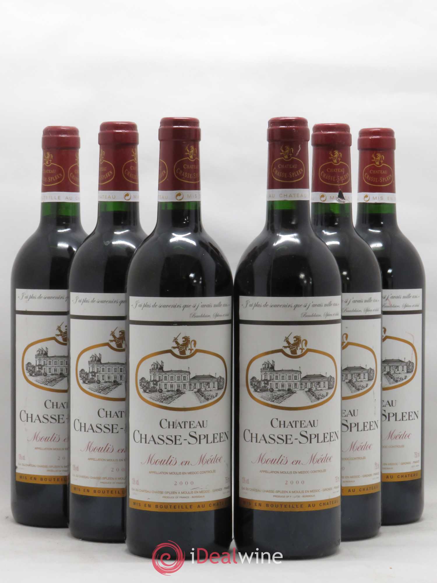 Château Chasse Spleen 2000 - Lot de 6 bouteilles - 0