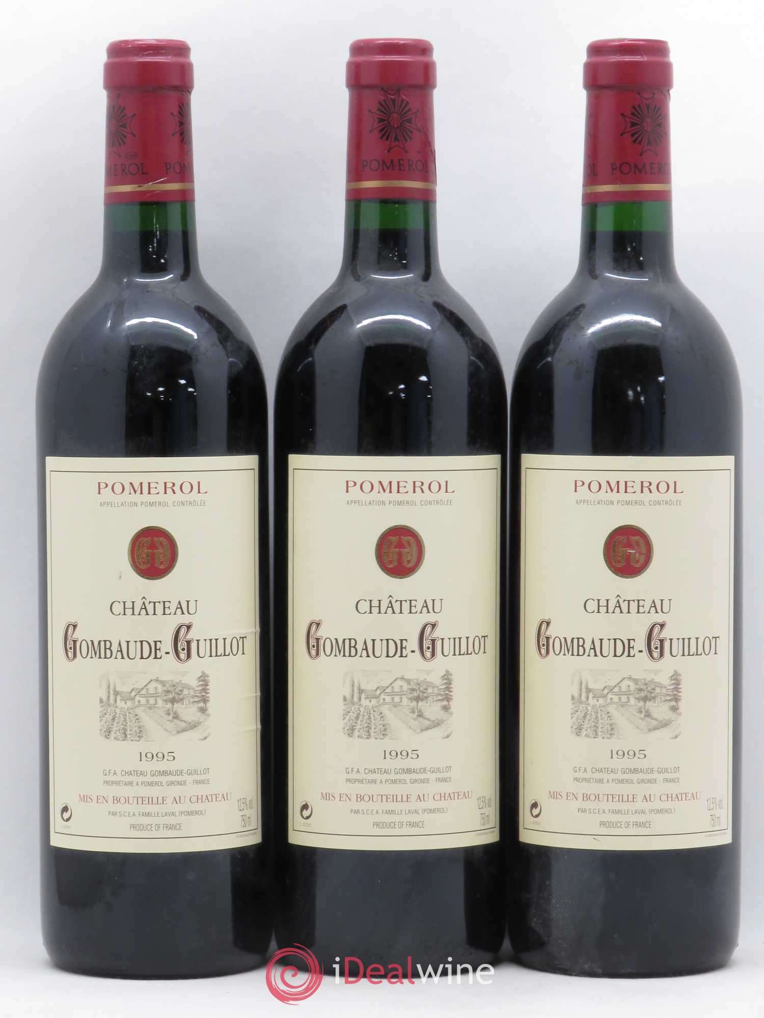 Château Gombaude Guillot 1995 - Lot de 3 bouteilles - 0