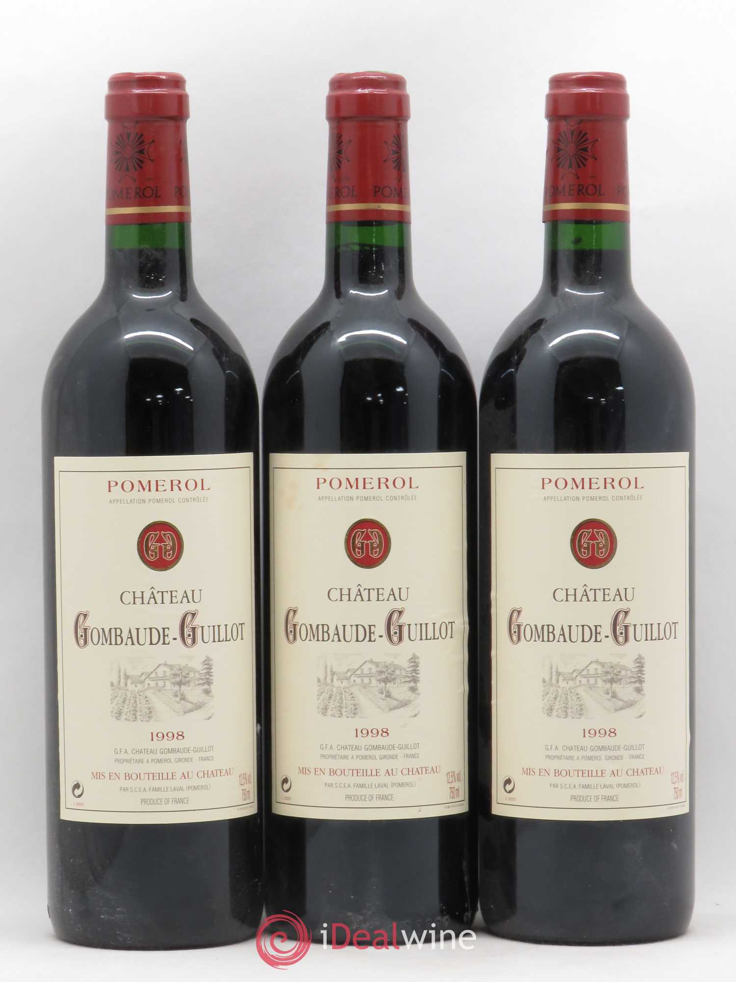 Château Gombaude Guillot 1998 - Lot de 3 bouteilles - 0
