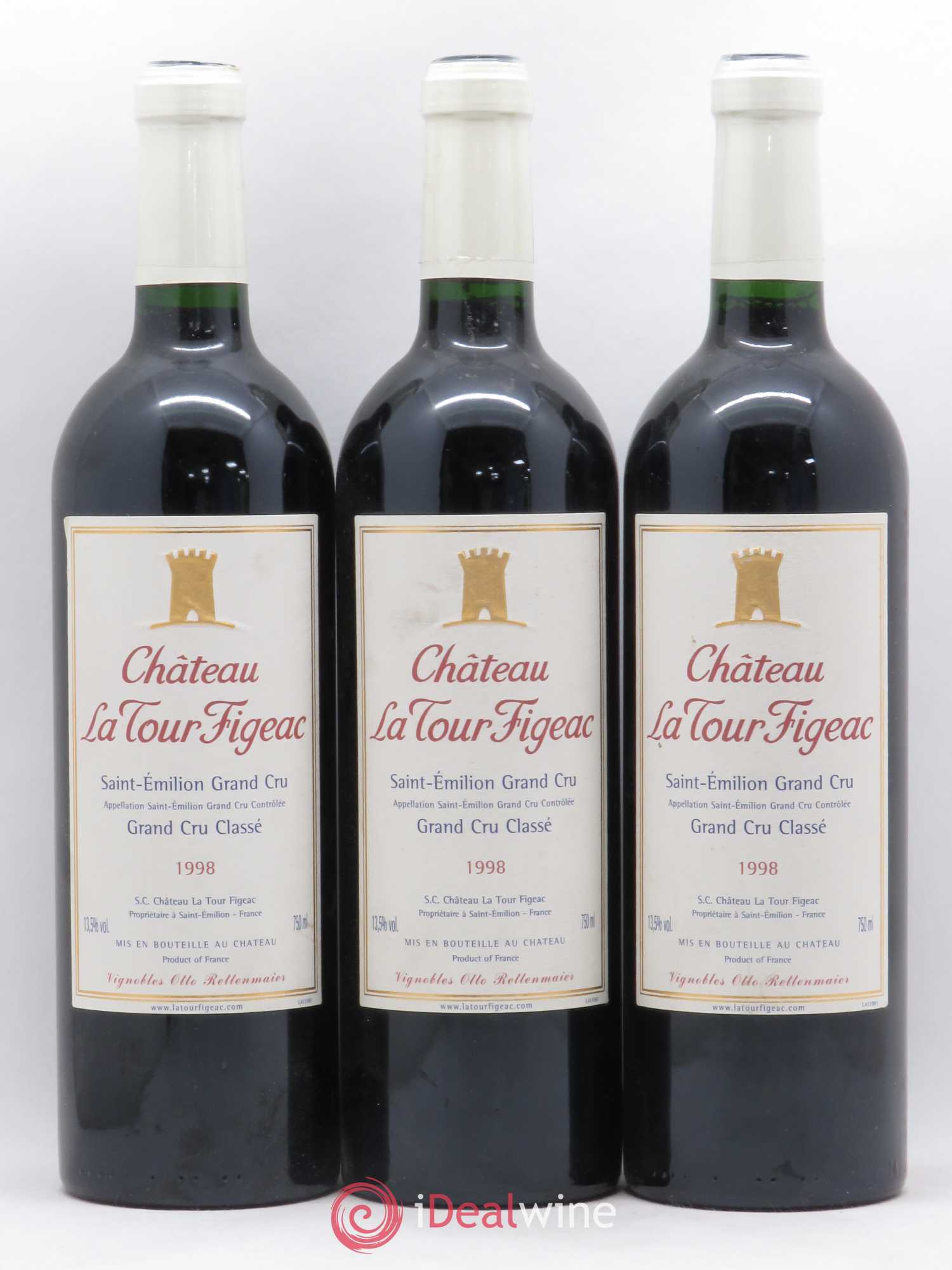Château la Tour Figeac Grand Cru Classé 1998 - Lot de 5 bouteilles - 1