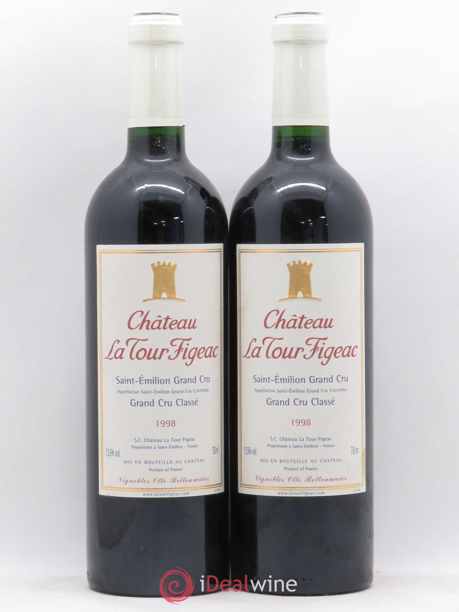 Château la Tour Figeac Grand Cru Classé 1998 - Lot de 5 bouteilles - 2
