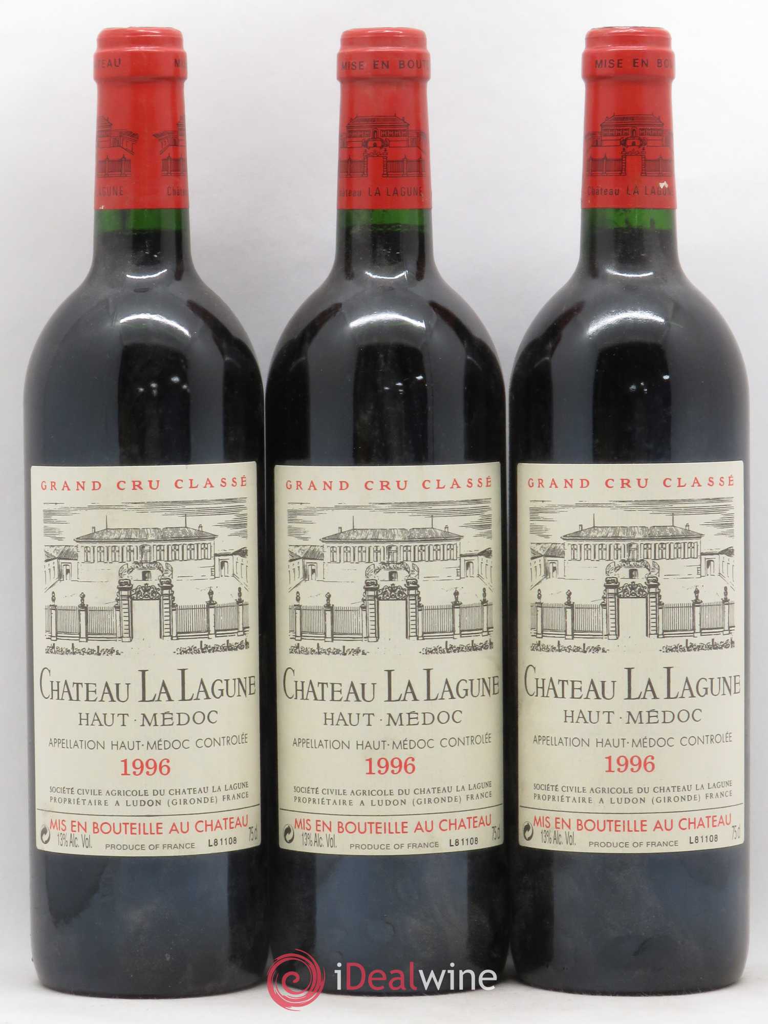 Château la Lagune 3ème Grand Cru Classé 1996 - Lot de 3 bouteilles - 0