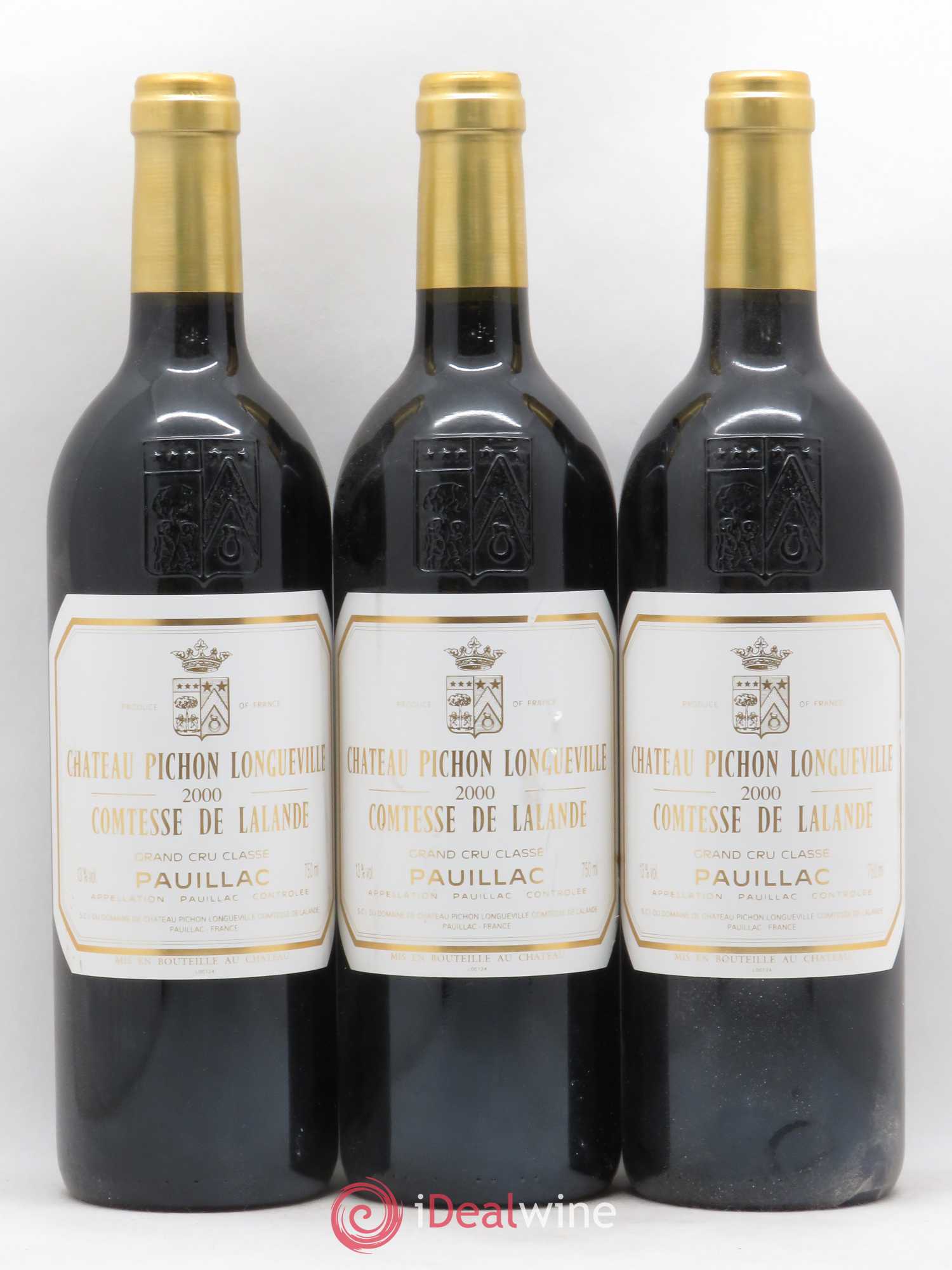 Château Pichon Longueville Comtesse de Lalande 2ème Grand Cru Classé 2000 - Lot de 3 bouteilles - 0