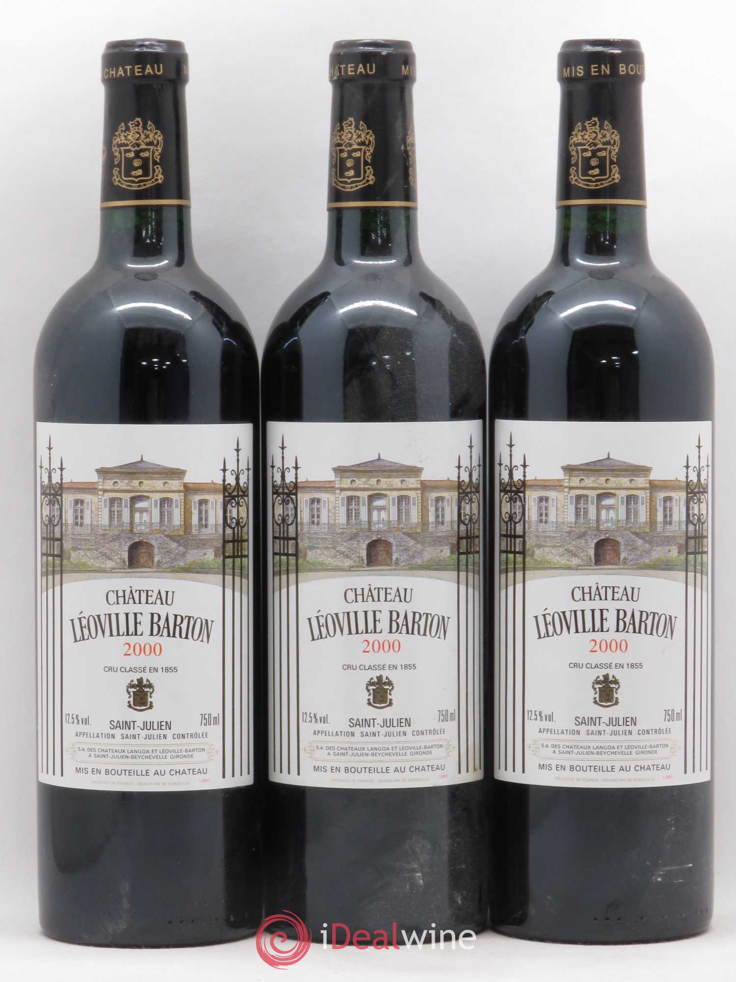 Château Léoville Barton 2ème Grand Cru Classé 2000 - Lot de 3 bouteilles - 0