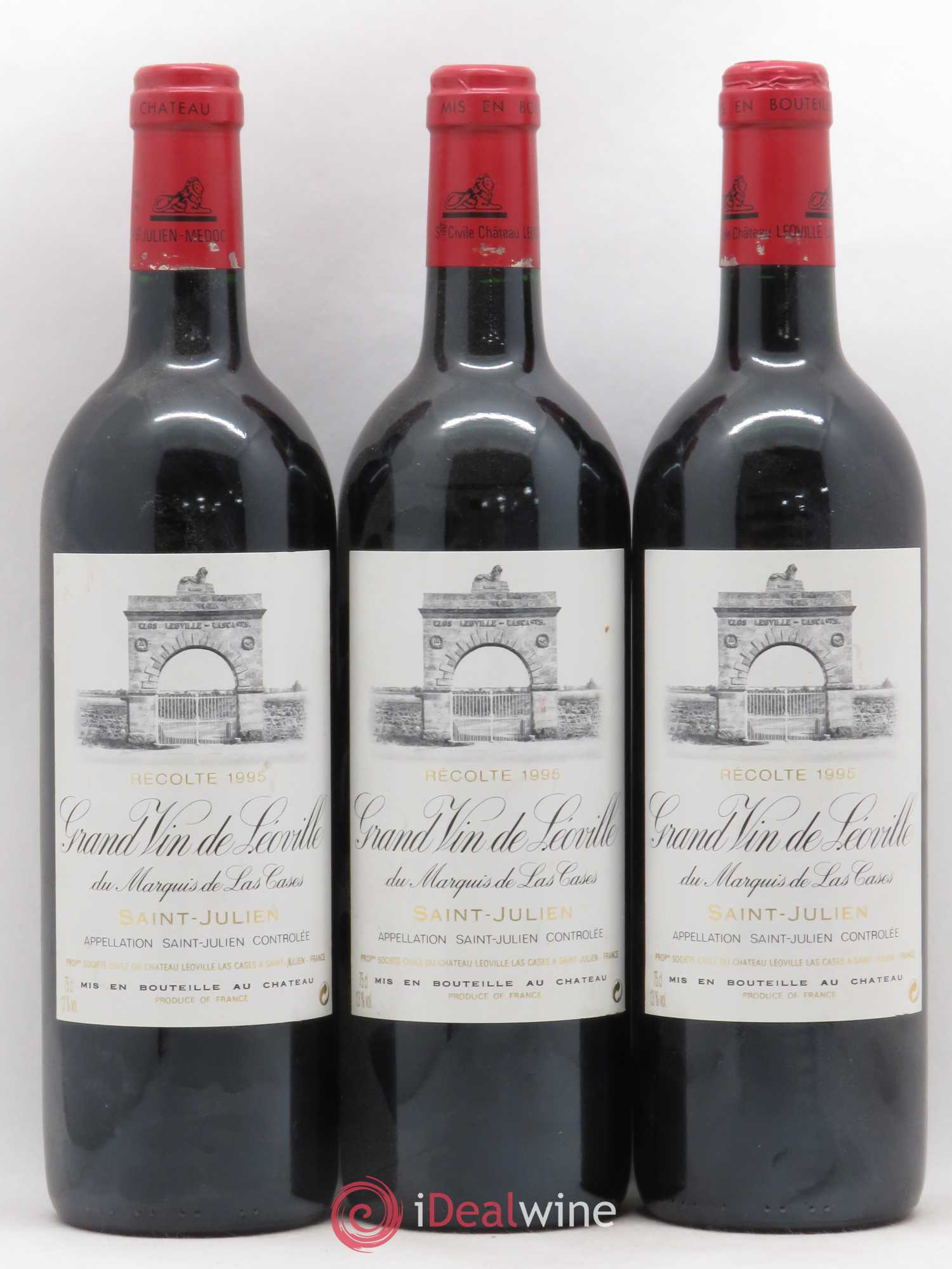 Château Léoville Las Cases 2ème Grand Cru Classé 1995 - Lot de 3 bouteilles - 0