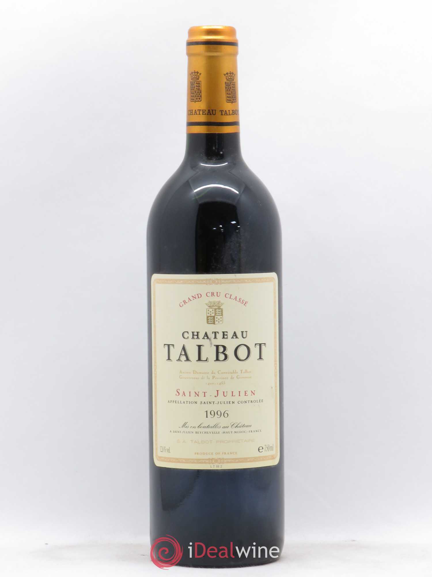 Château Talbot 4ème Grand Cru Classé 1996 - Lot de 1 bouteille - 0