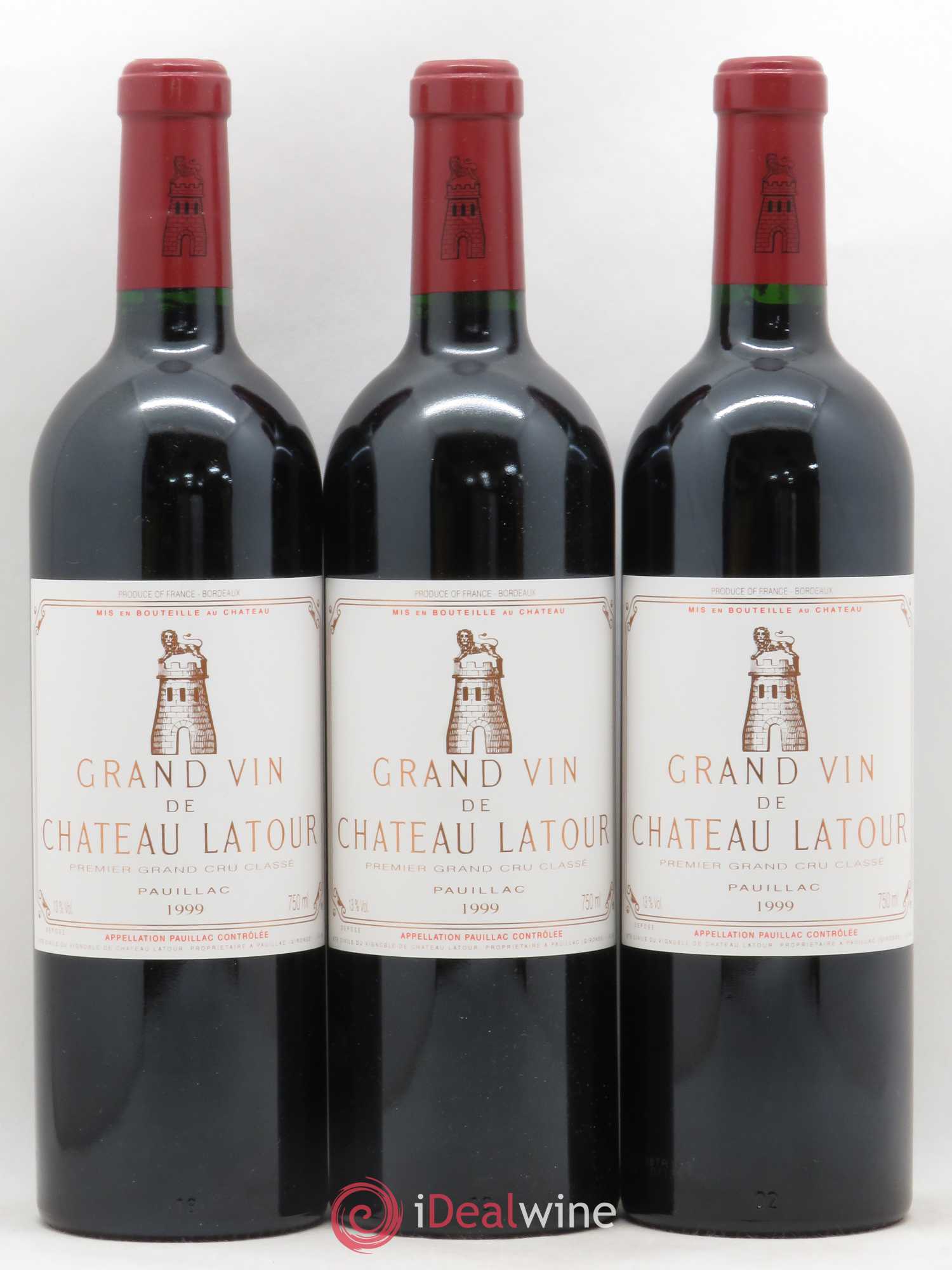 Château Latour 1er Grand Cru Classé 1999 - Lot de 3 bouteilles - 0