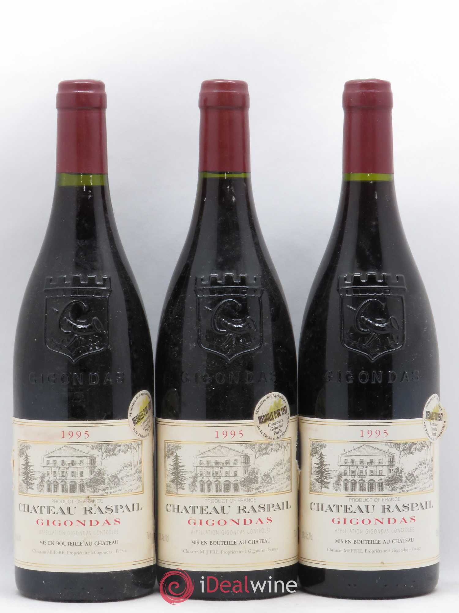 Gigondas Raspail-Ay 1995 - Posten von 3 Flaschen - 0