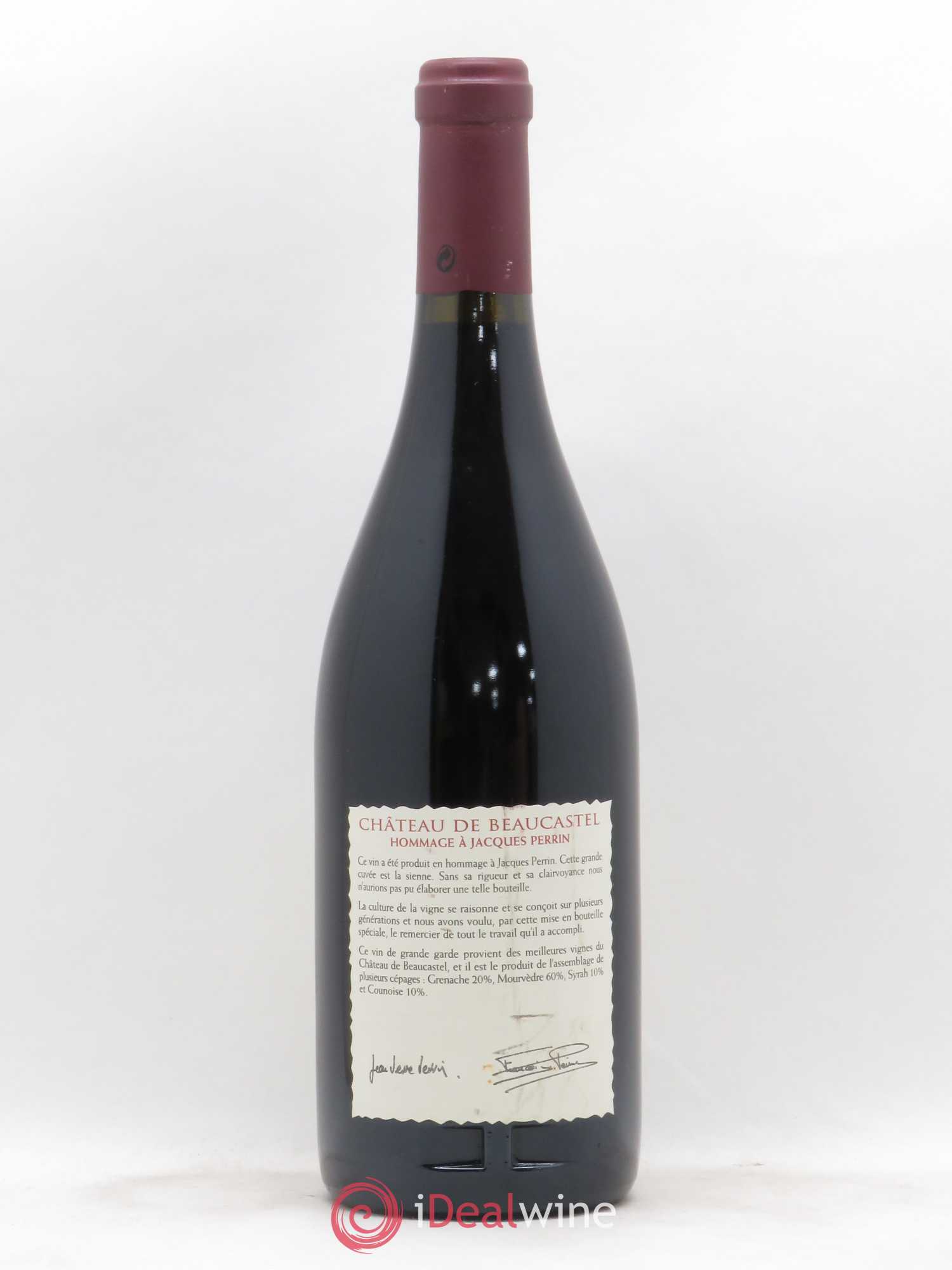Châteauneuf-du-Pape Château de Beaucastel Hommage à Jacques Perrin Famille Perrin 2001 - Lot de 1 bouteille - 1