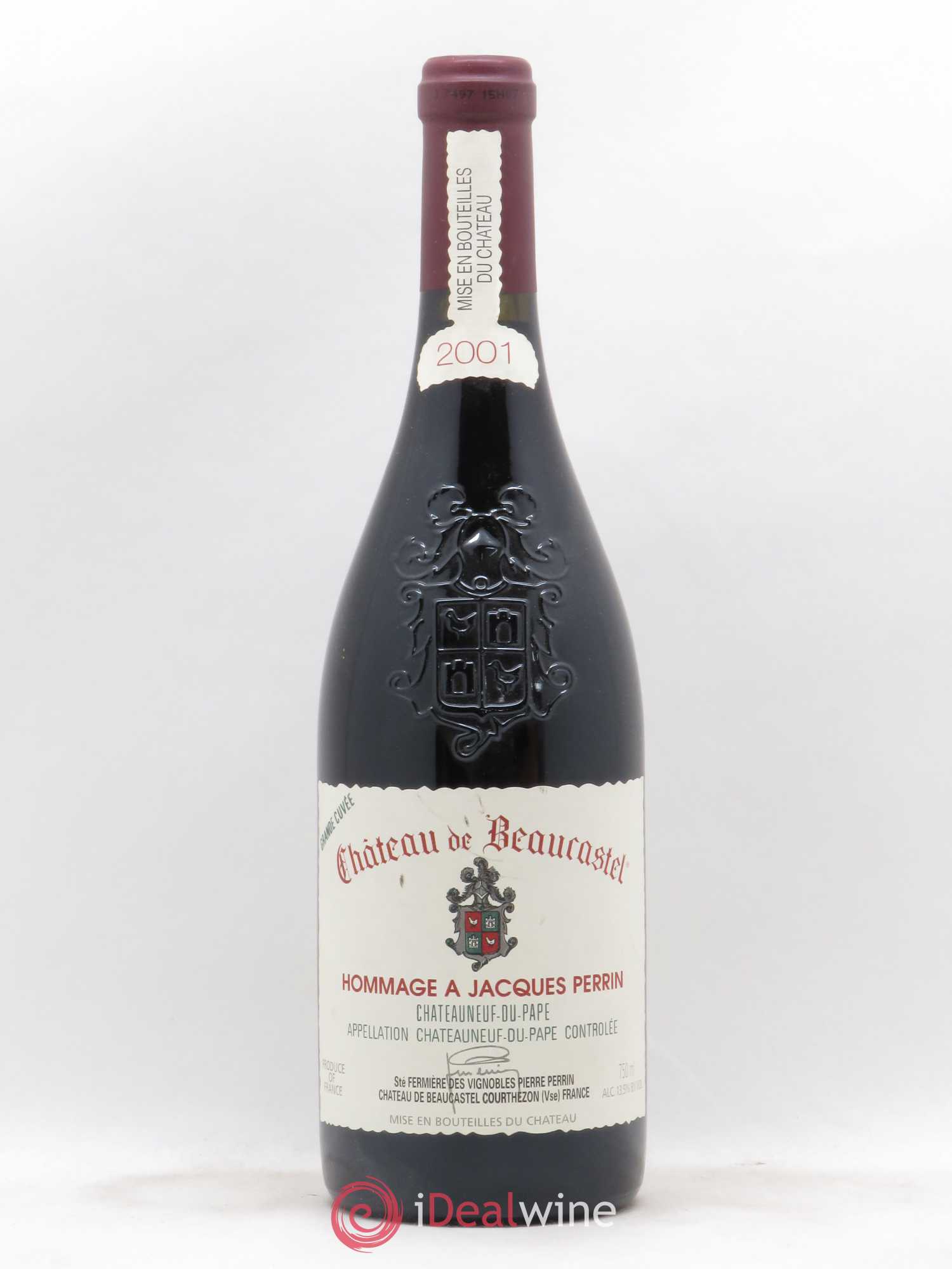 Châteauneuf-du-Pape Château de Beaucastel Hommage à Jacques Perrin Famille Perrin 2001 - Lot de 1 bouteille - 0