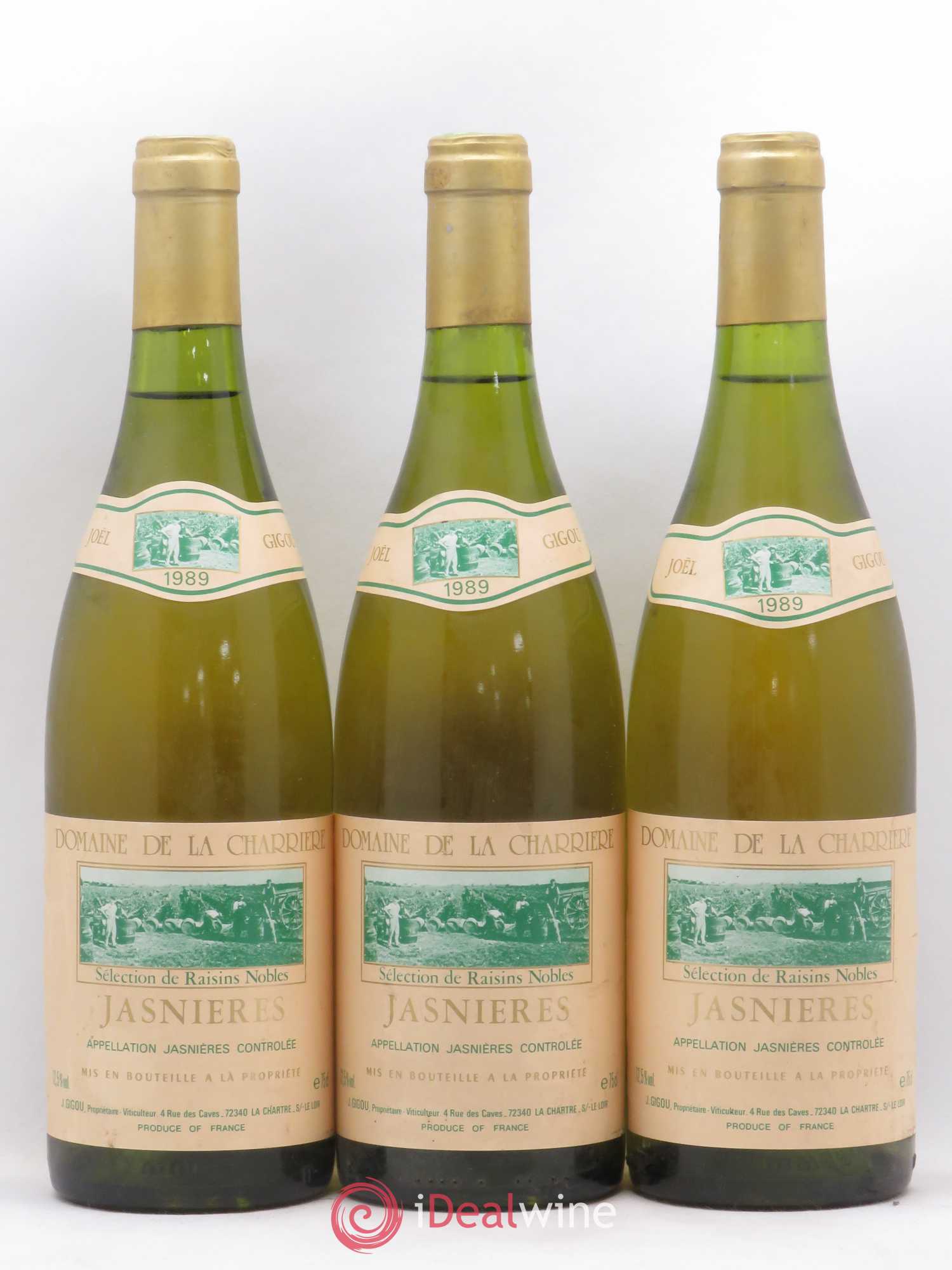 Jasnières Domaine de la Charriere Joël Gigou Sélection de raisins nobles 1989 - Posten von 6 Flaschen - 1
