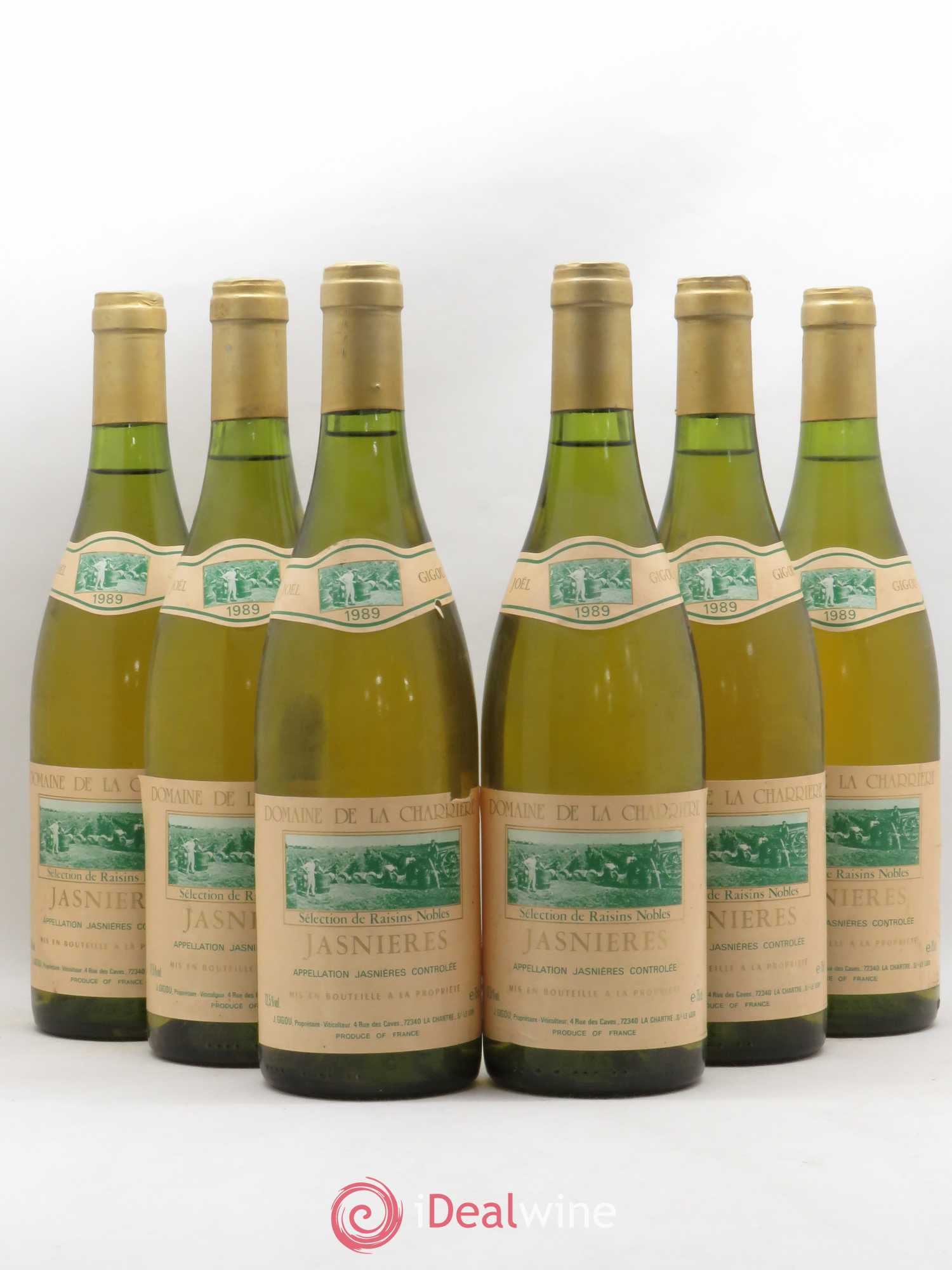 Jasnières Domaine de la Charriere Joël Gigou Sélection de raisins nobles 1989 - Posten von 6 Flaschen - 0