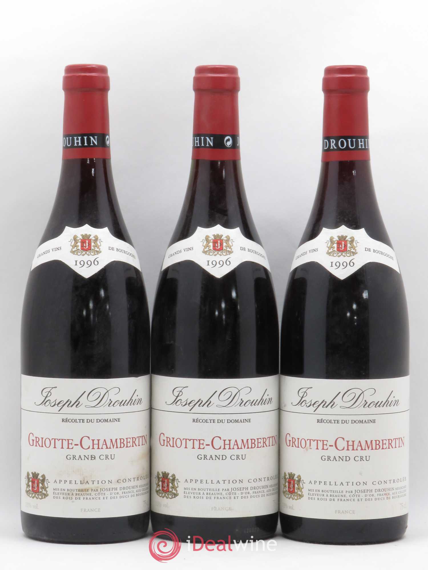 Griotte-Chambertin Grand Cru Joseph Drouhin 1996 - Lot de 3 bouteilles - 0