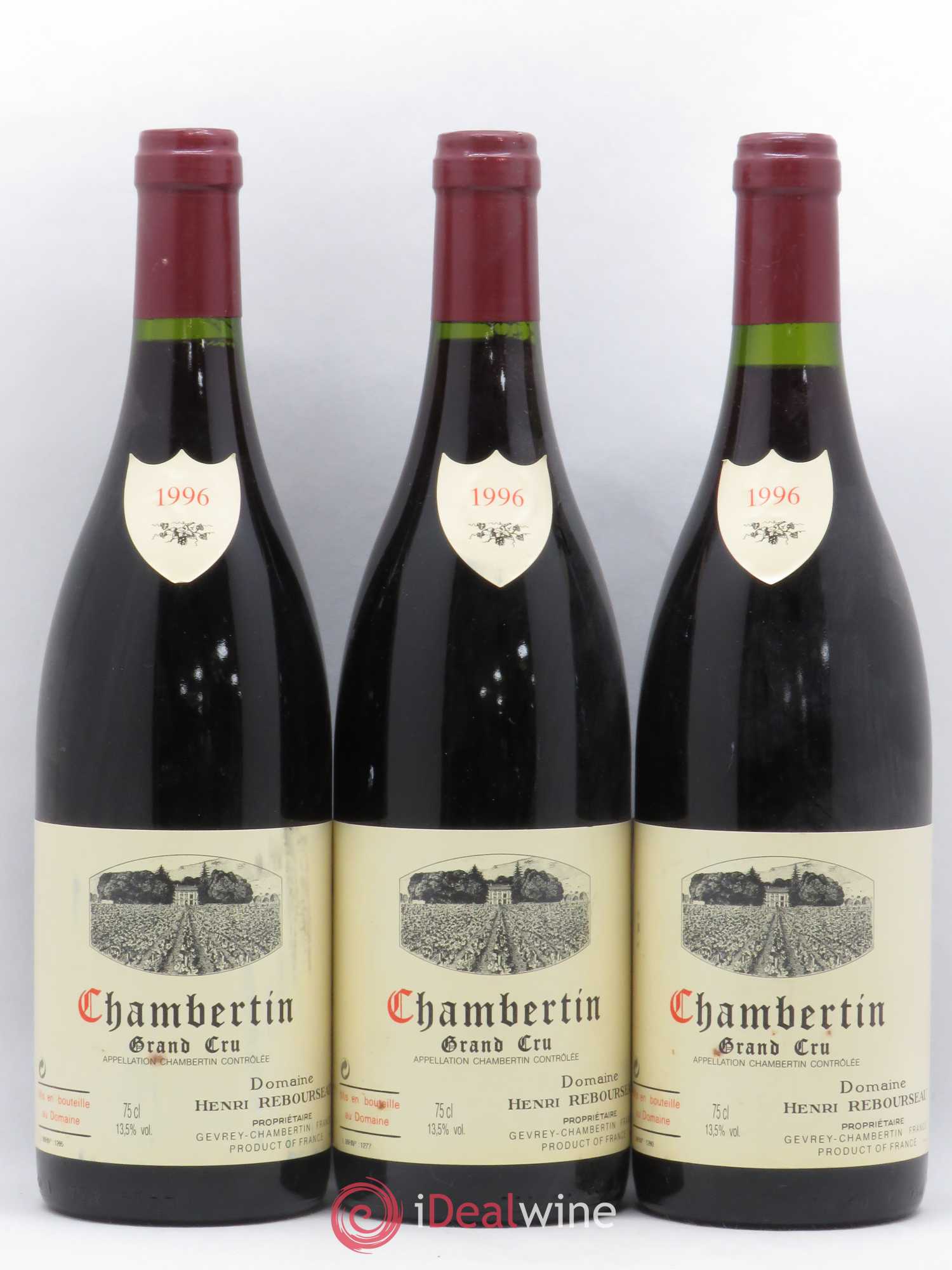 Chambertin Grand Cru Henri Rebourseau 1996 - Lot de 3 bouteilles - 0