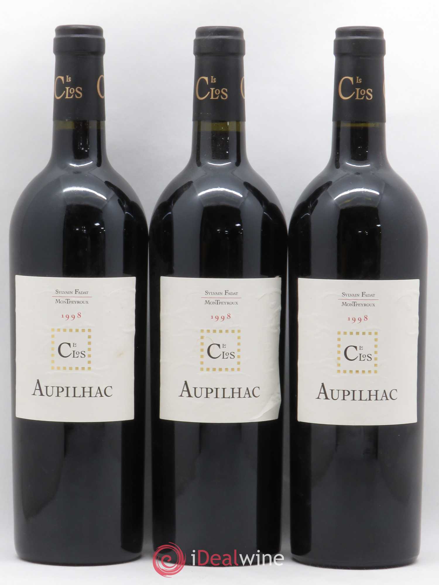 Languedoc Montpeyroux Aupilhac (Domaine d') Sylvain Fadat Le Clos 1998 - Lot de 3 bouteilles - 0