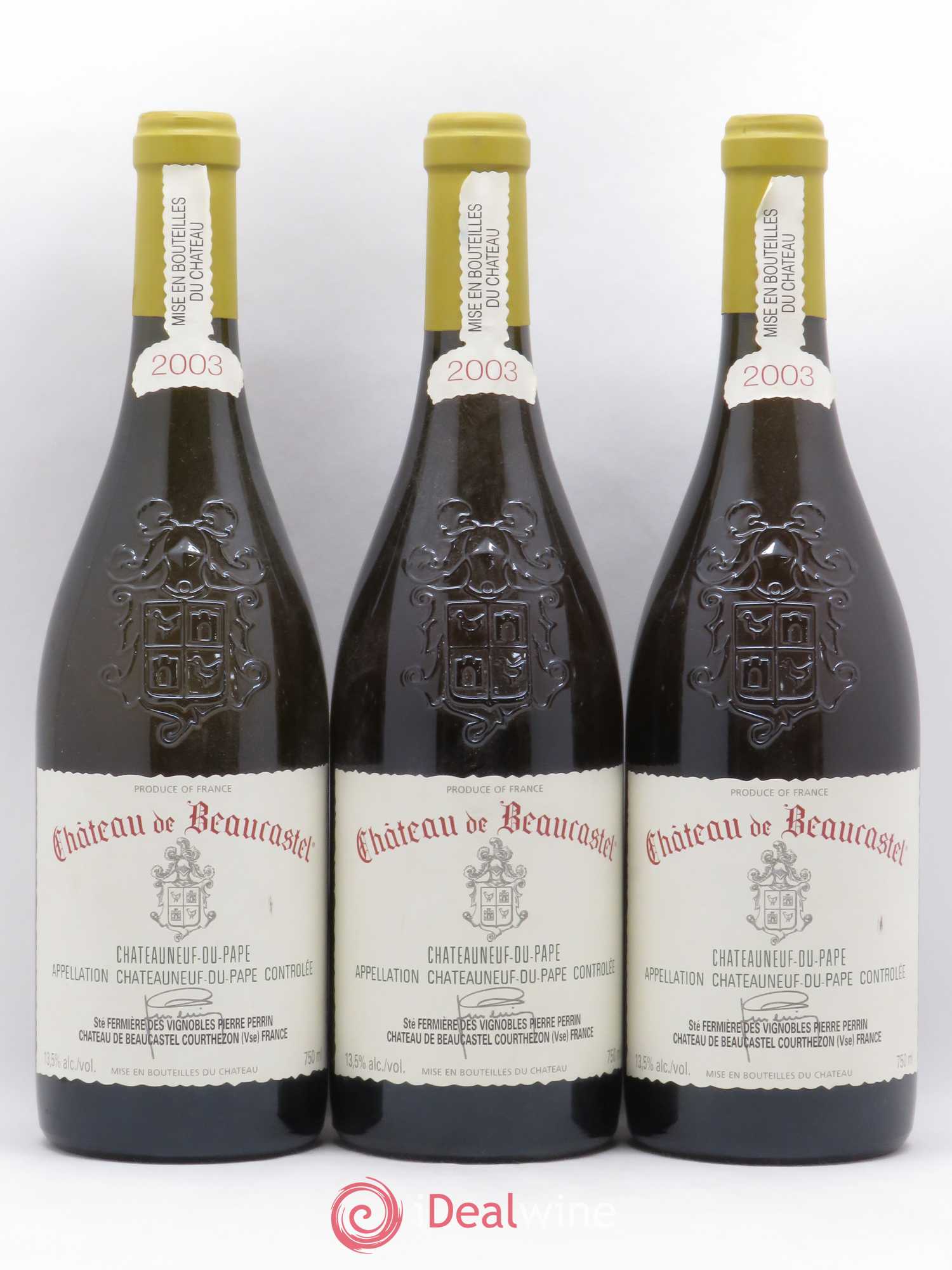Châteauneuf-du-Pape Château de Beaucastel Famille Perrin 2003 - Lot de 3 bouteilles - 0