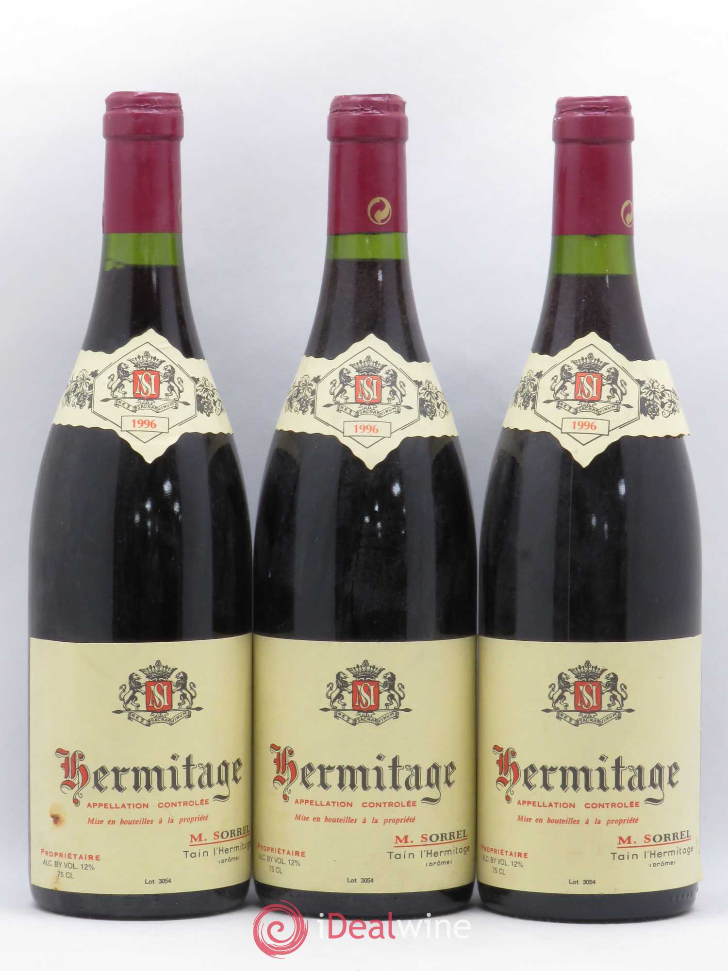 Hermitage Marc Sorrel 1996 - Lot de 3 bouteilles - 0