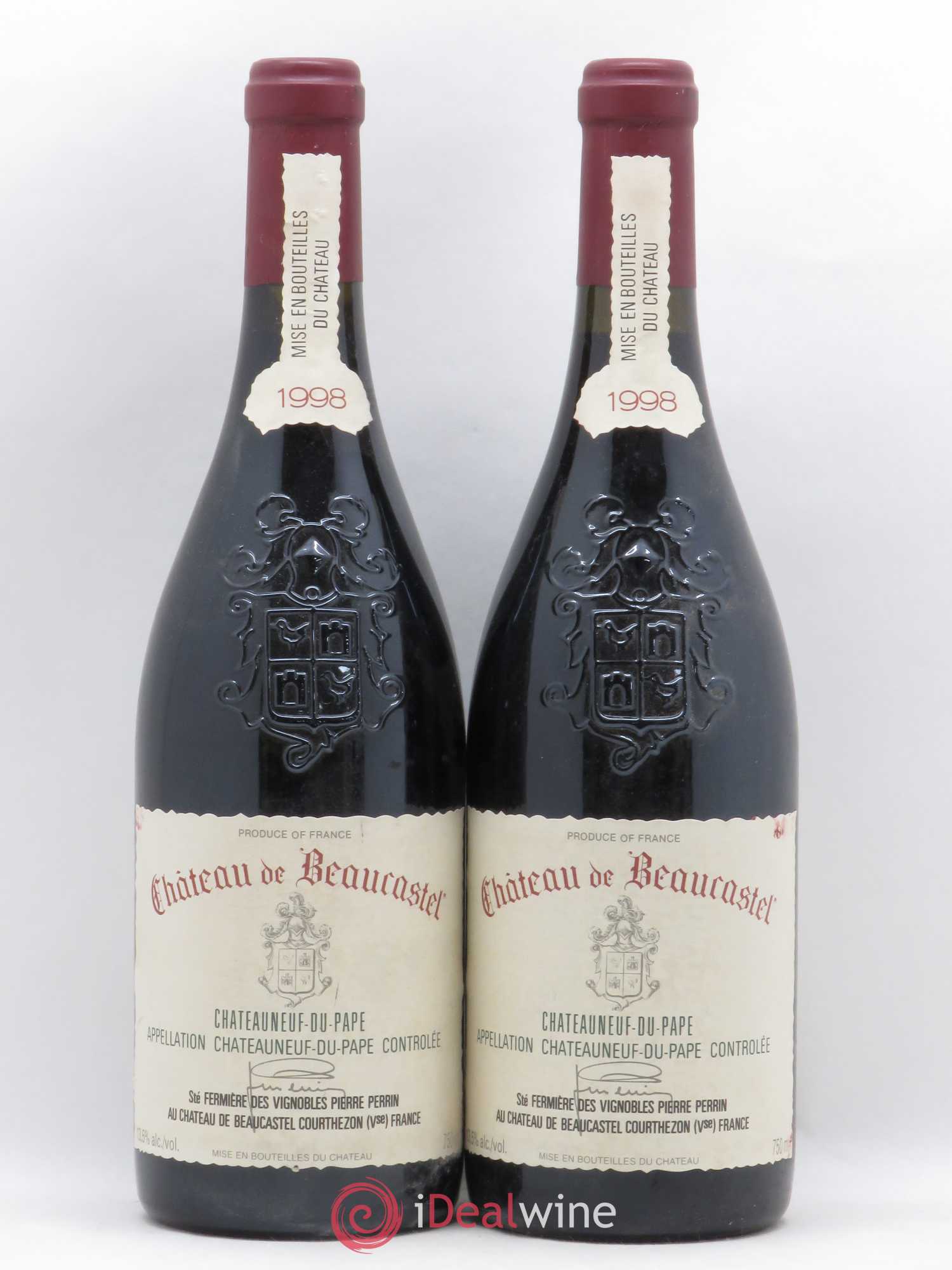 Châteauneuf-du-Pape Château de Beaucastel Famille Perrin 1998 - Lot de 2 bouteilles - 0