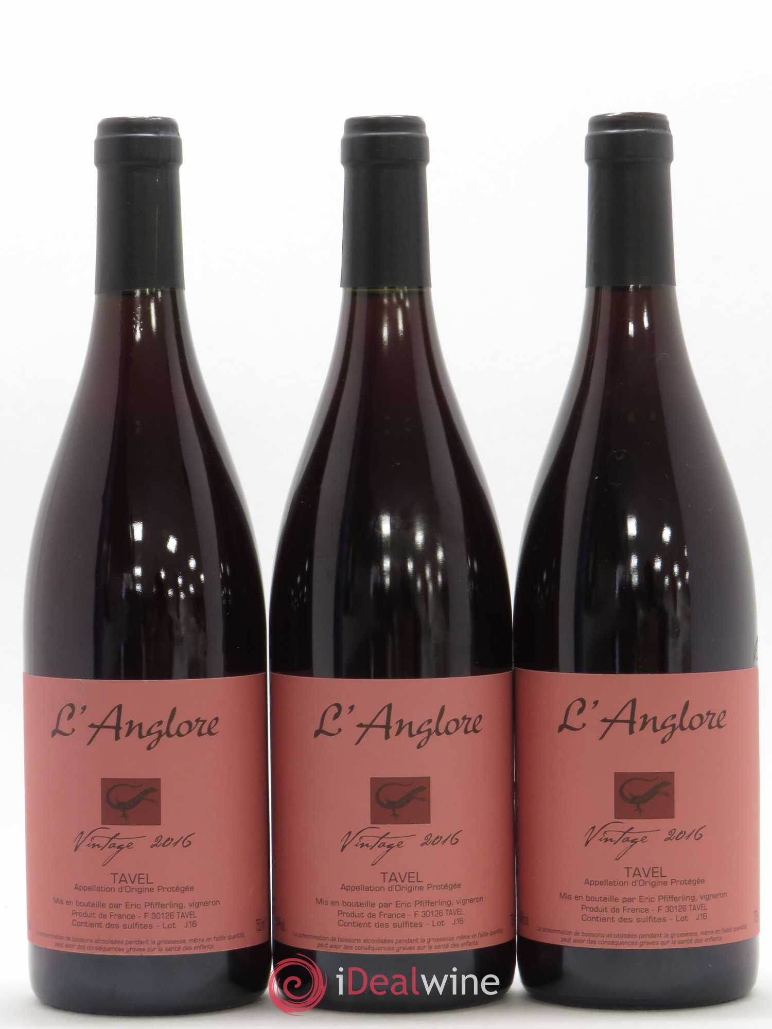 Tavel Vintage L'Anglore 2016 - Lot de 3 bouteilles - 0