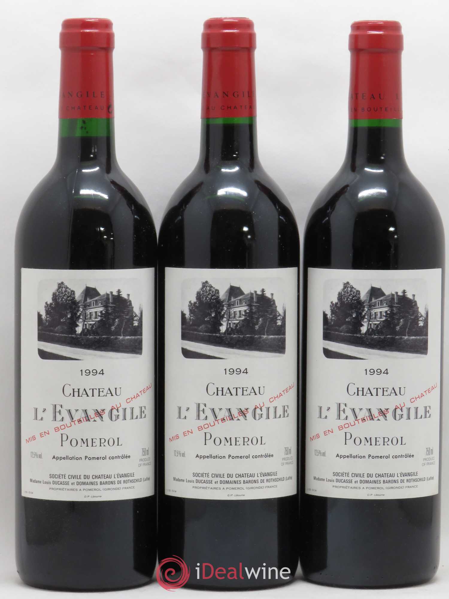 Château l' Évangile 1994 - Lot de 3 bouteilles - 0