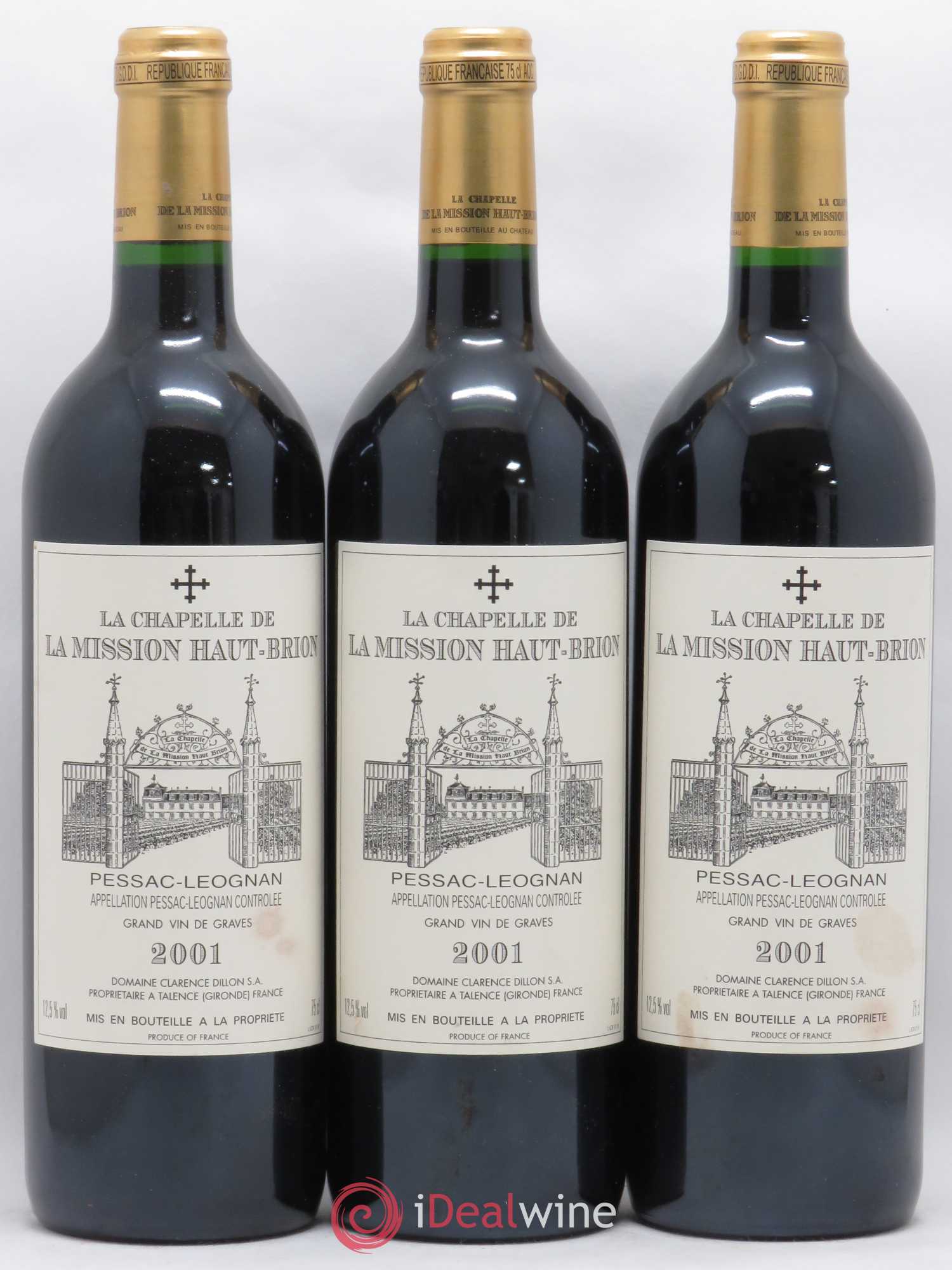 La Chapelle de La Mission Haut-Brion Second Vin 2001 - Lot de 3 bouteilles - 0