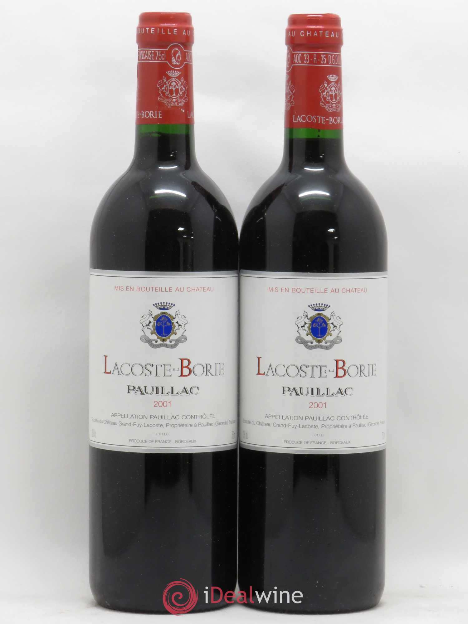 Lacoste Borie 2001 - Lot de 2 bouteilles - 0