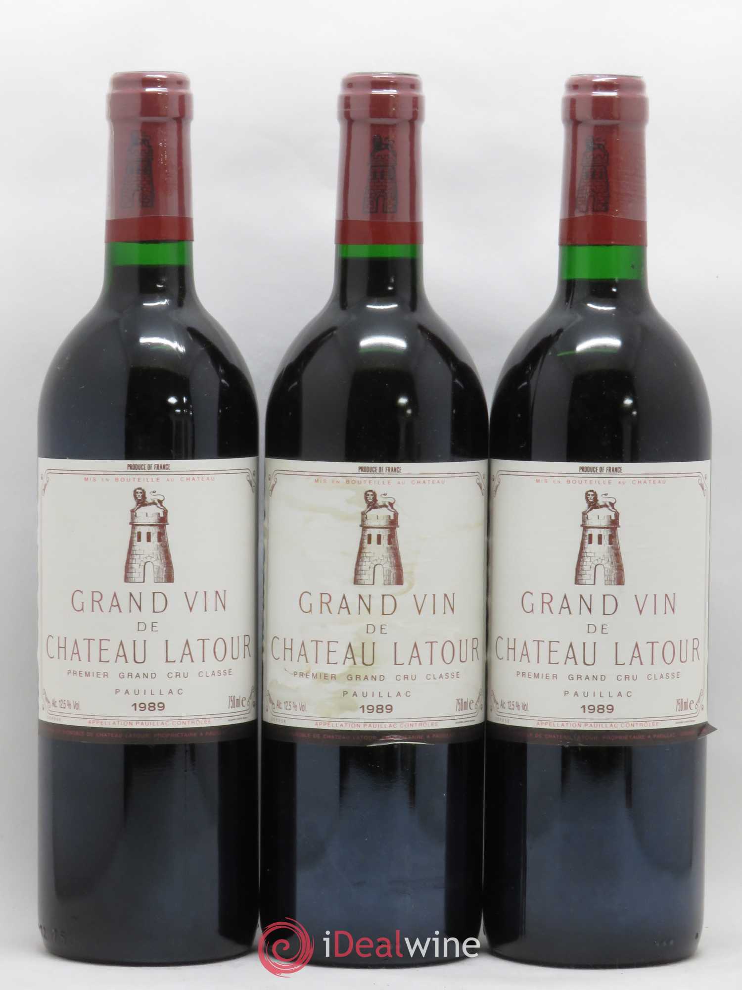 Château Latour 1er Grand Cru Classé 1989 - Lot de 3 bouteilles - 0