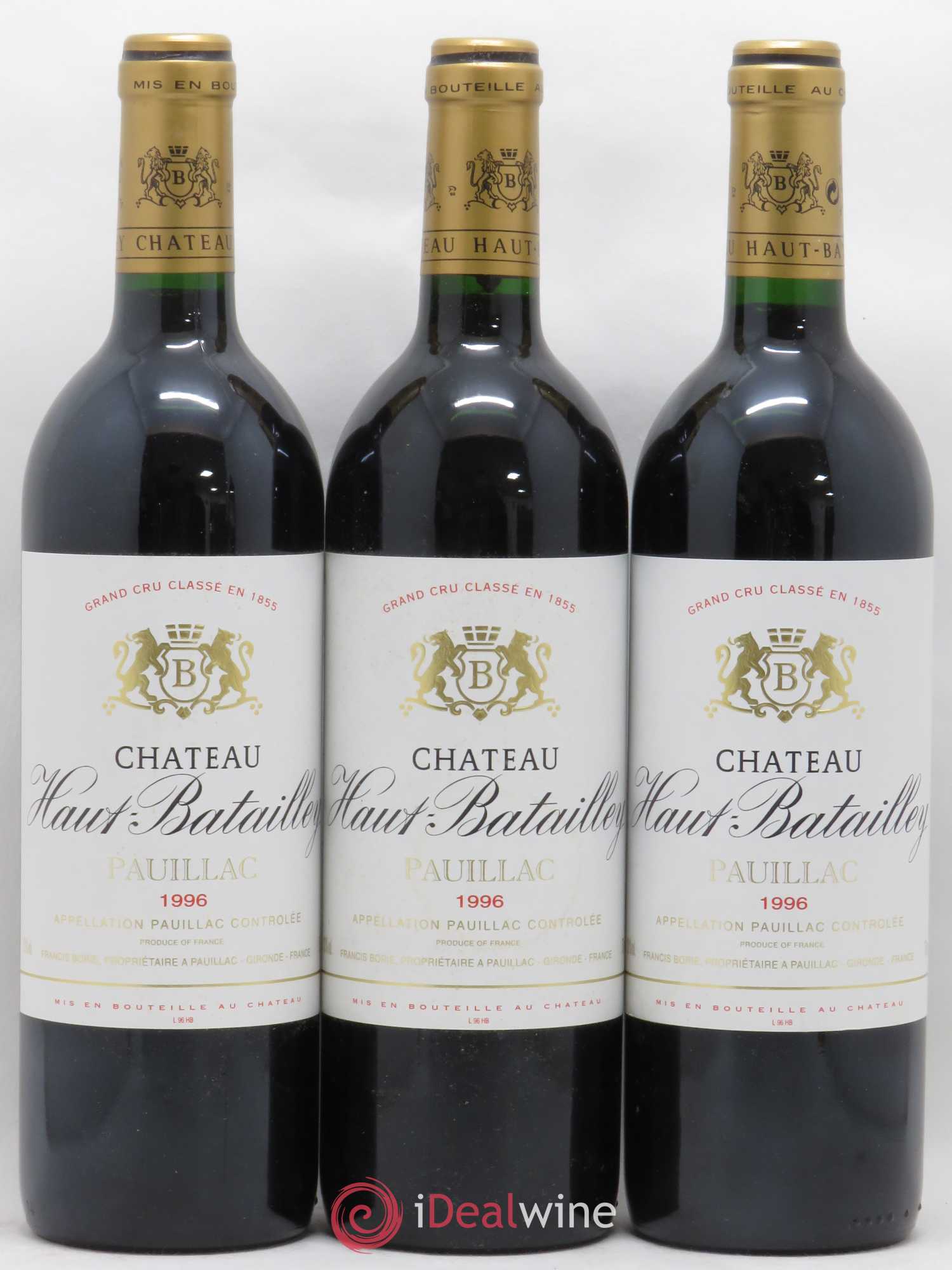 Château Haut Batailley 5ème Grand Cru Classé 1996 - Lot de 3 bouteilles - 0