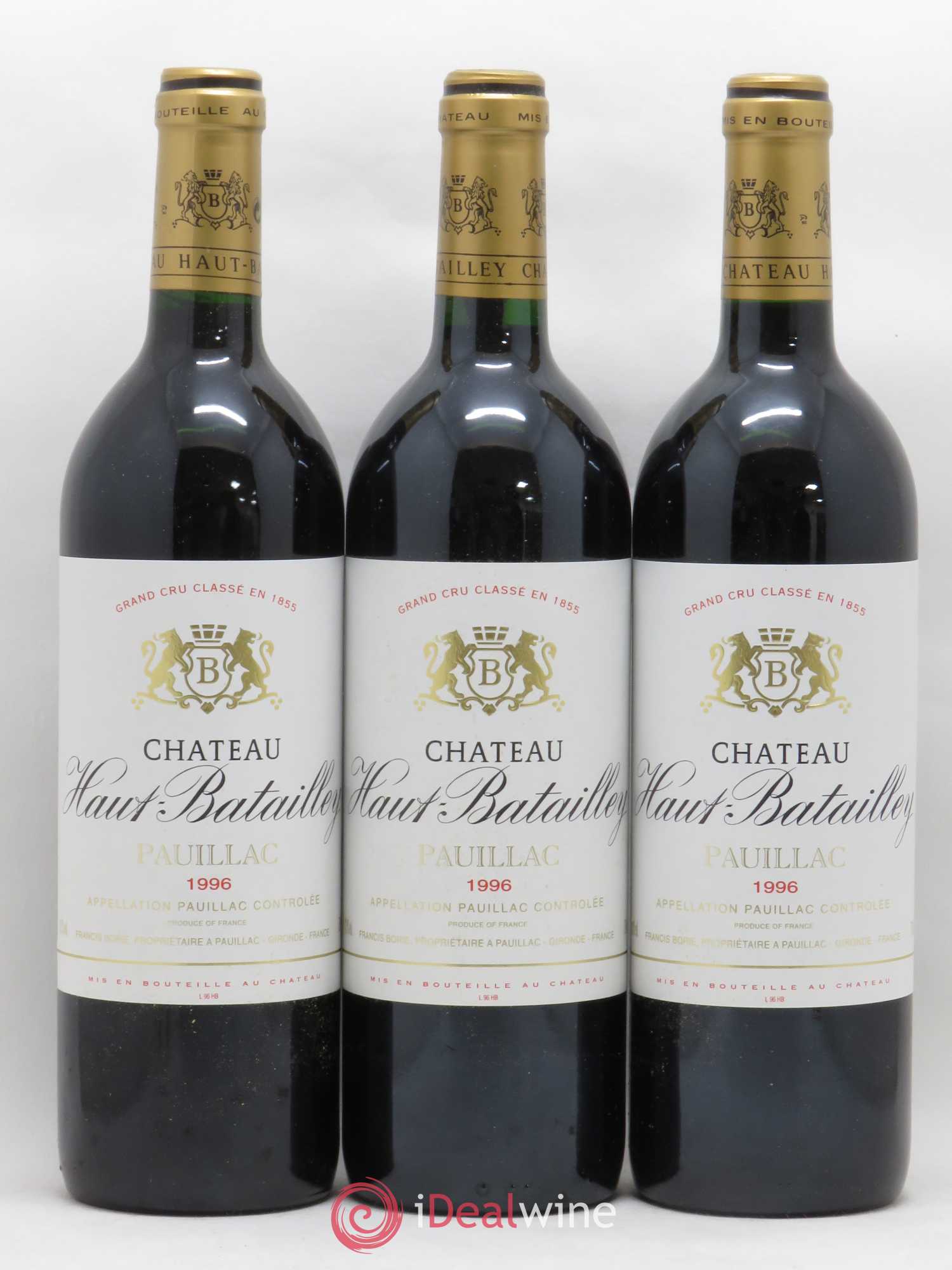 Château Haut Batailley 5ème Grand Cru Classé 1996 - Lot de 3 bouteilles - 0
