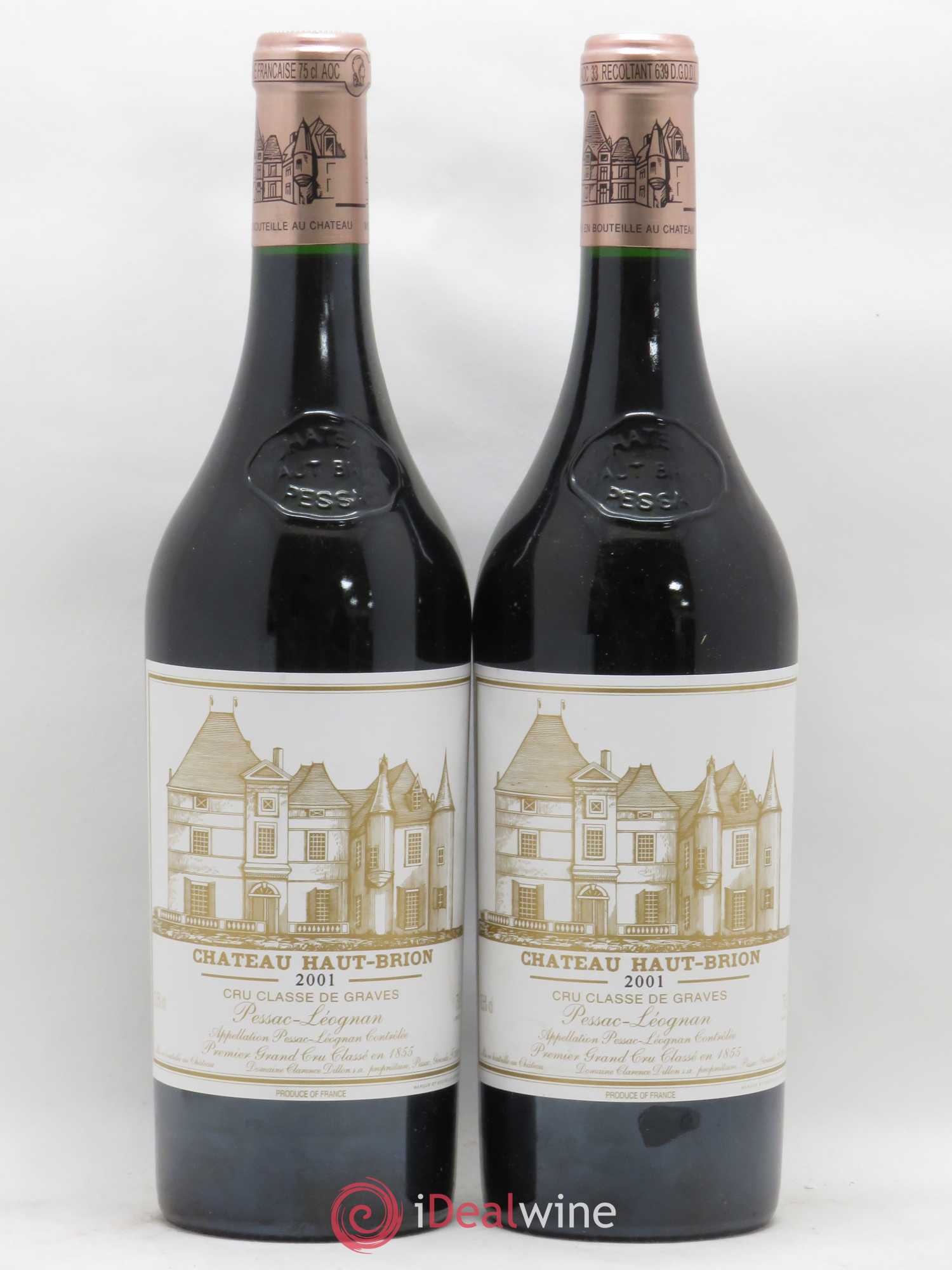 Château Haut Brion 1er Grand Cru Classé 2001 - Lot de 2 bouteilles - 0