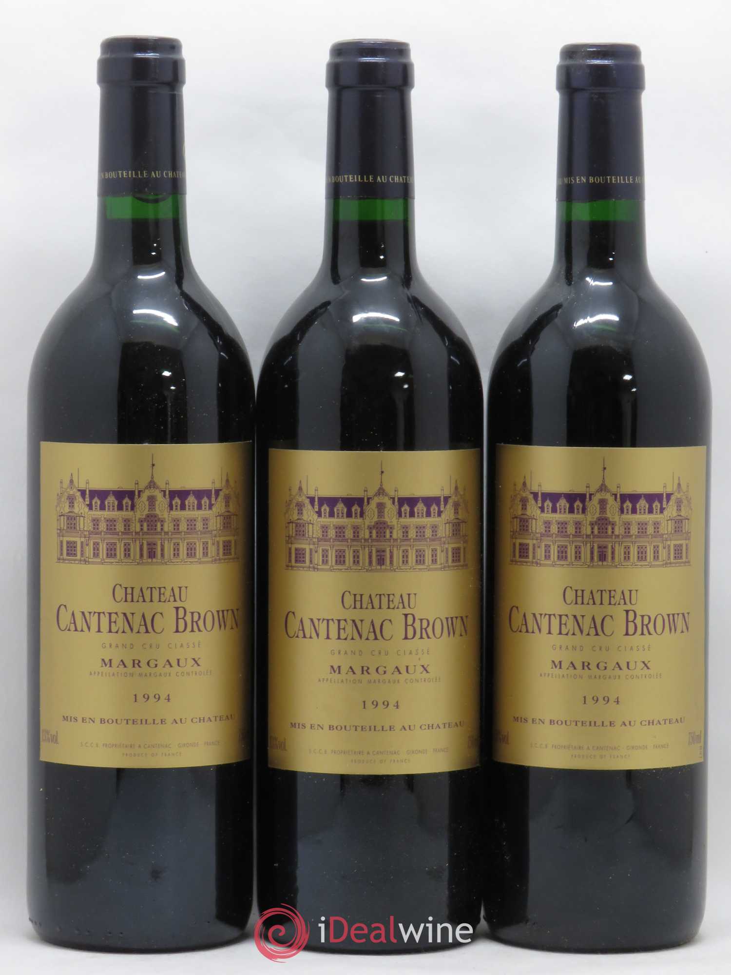 Château Cantenac Brown 3ème Grand Cru Classé 1994 - Lot de 3 bouteilles - 0