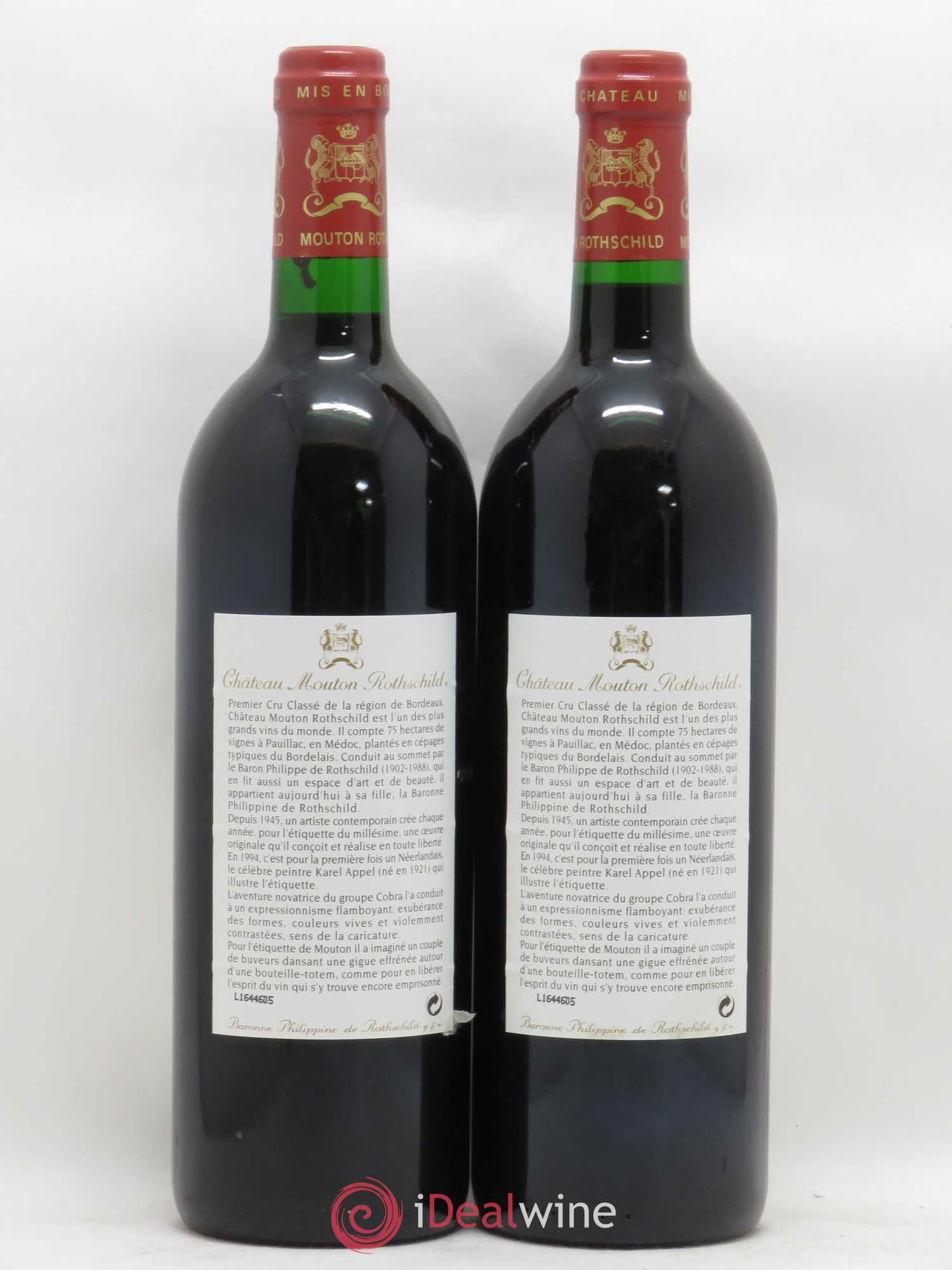 Château Mouton Rothschild 1er Grand Cru Classé 1994 - Lot de 2 bouteilles - 1