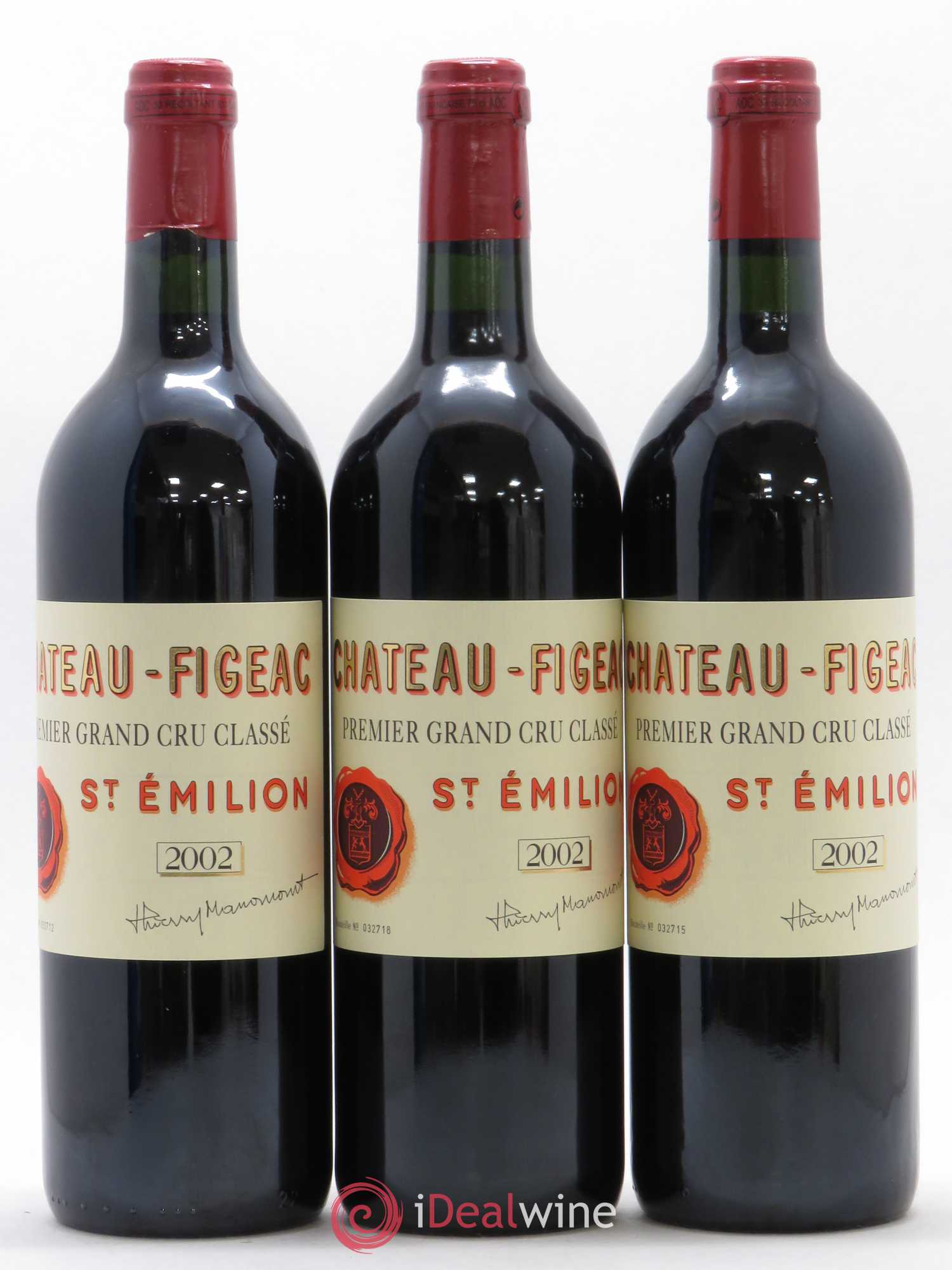Château Figeac 1er Grand Cru Classé A 2002 - Lot de 3 bouteilles - 0
