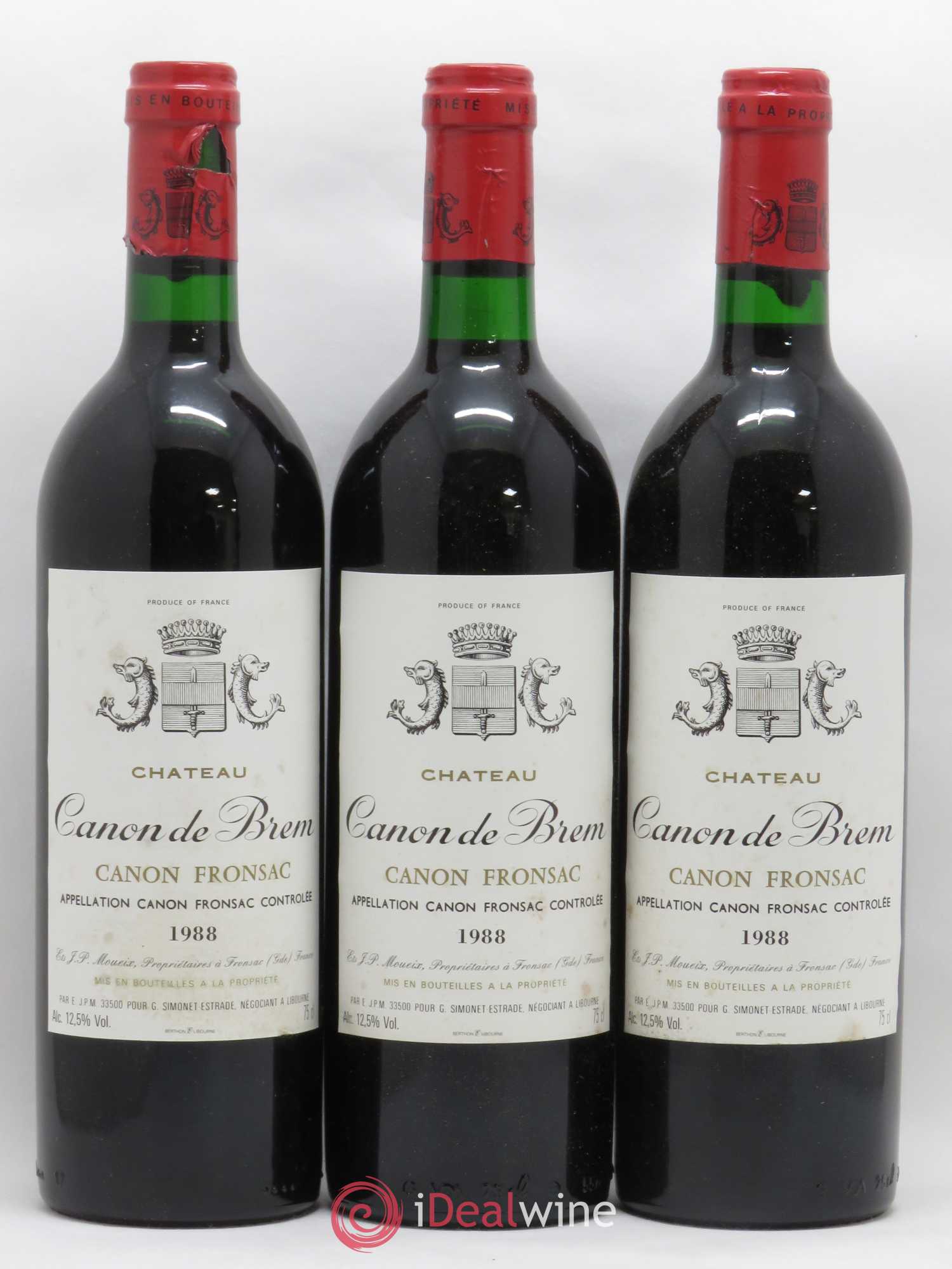 Canon-Fronsac Canon de Brem 1988 - Lot de 3 bouteilles - 0