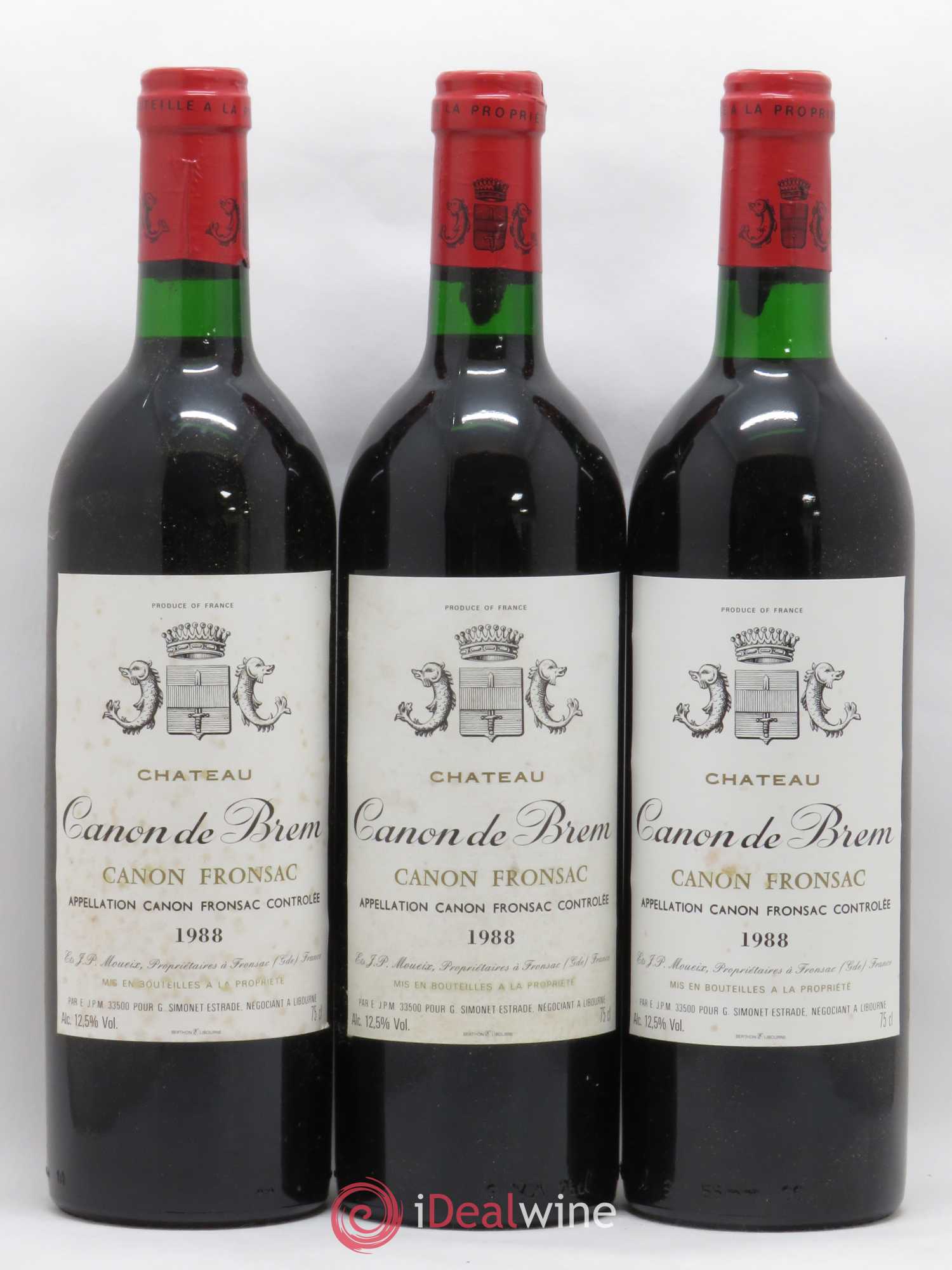 Canon-Fronsac Canon de Brem 1988 - Lot de 3 bouteilles - 0