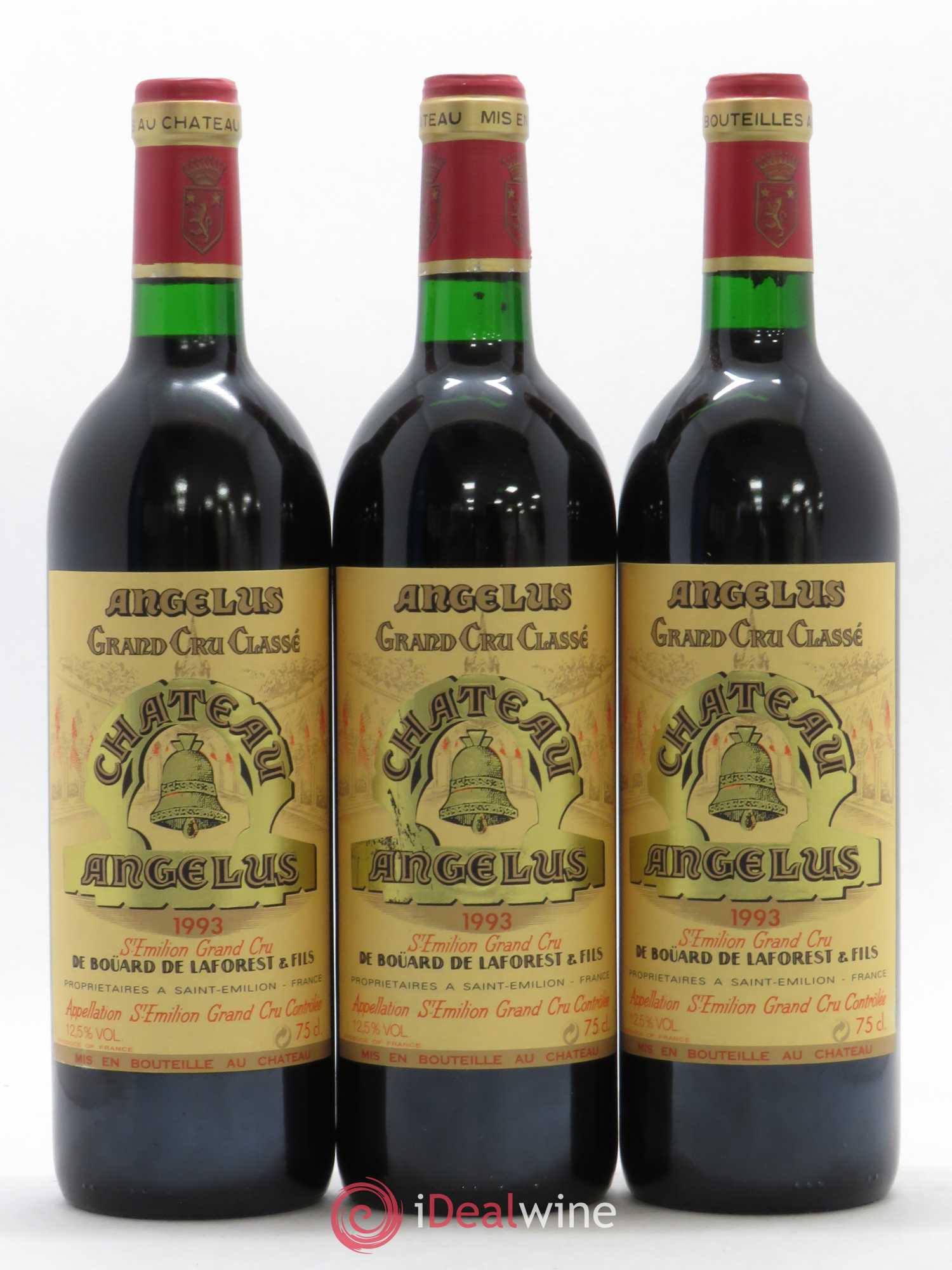 Château Angélus 1er Grand Cru Classé A 1993 - Lot de 3 bouteilles - 0
