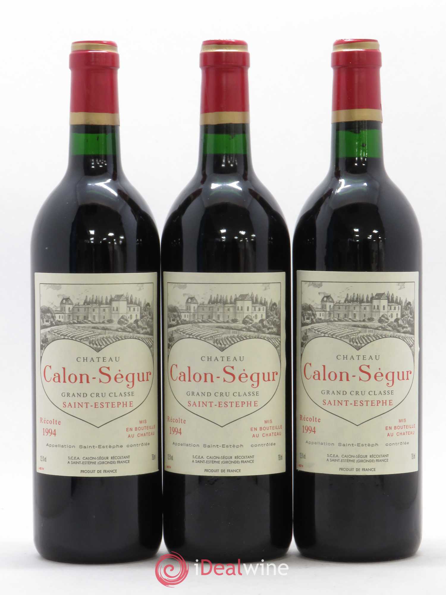 Château Calon Ségur 3ème Grand Cru Classé 1994 - Lot de 3 bouteilles - 0