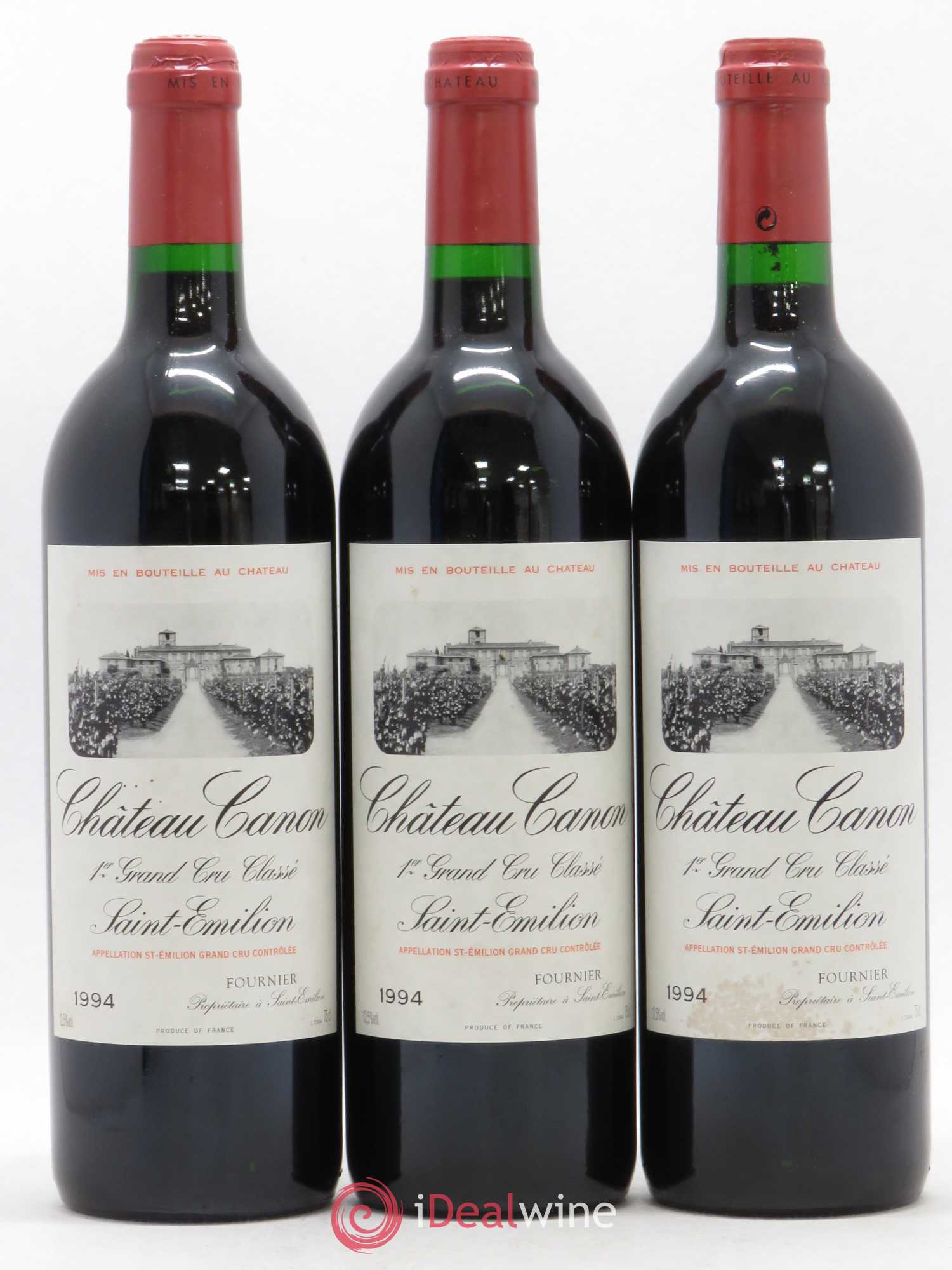 Château Canon 1er Grand Cru Classé B 1994 - Lot de 3 bouteilles - 0