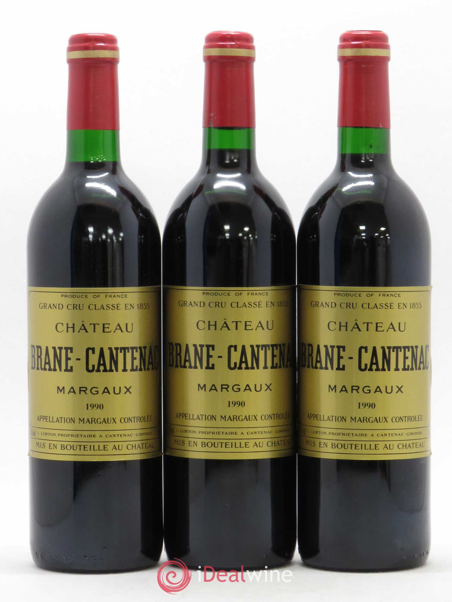 Château Brane Cantenac 2ème Grand Cru Classé 1990 - Lot de 3 bouteilles - 0