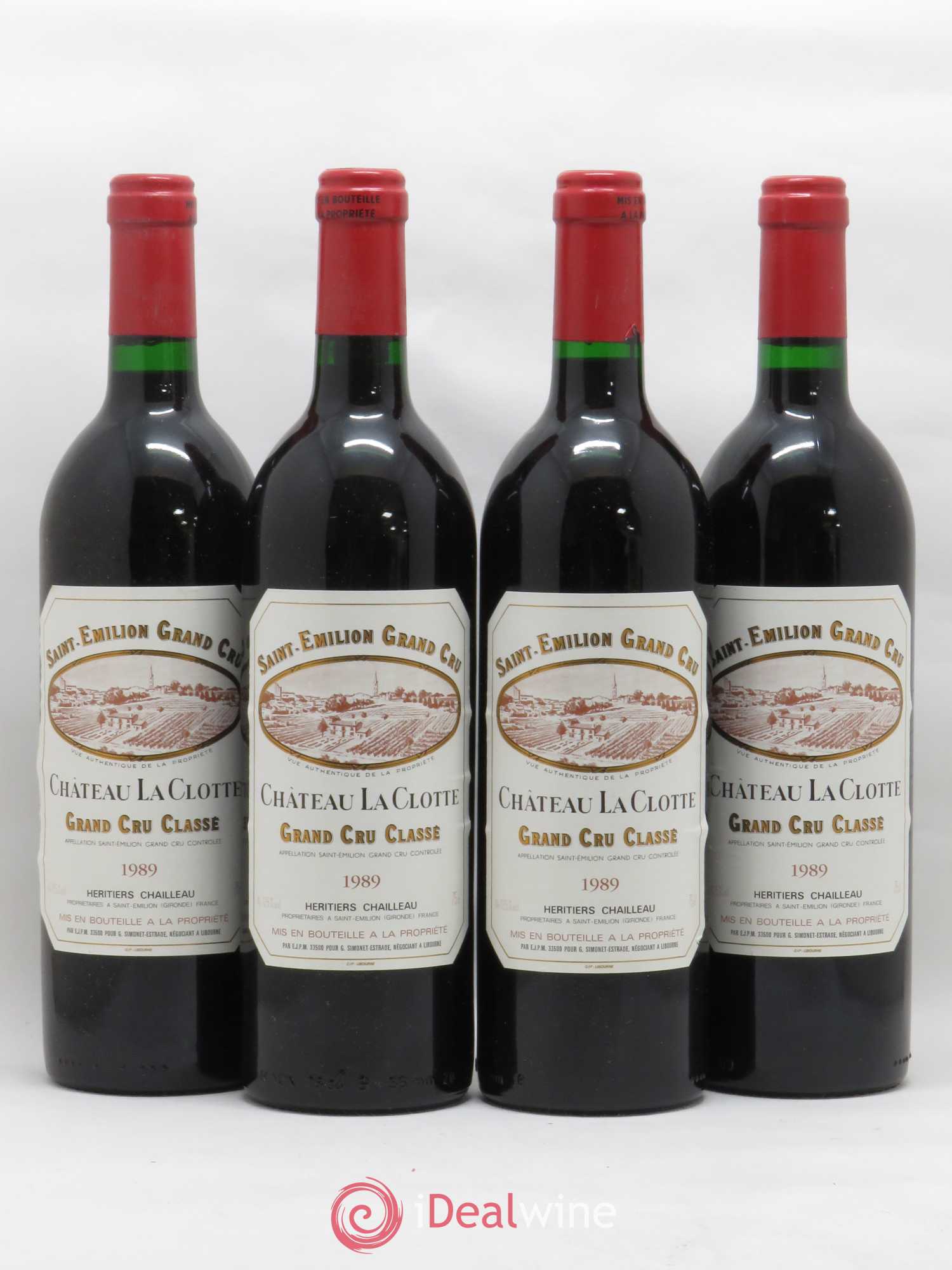 Château la Clotte 1989 - Lot de 4 bouteilles - 0