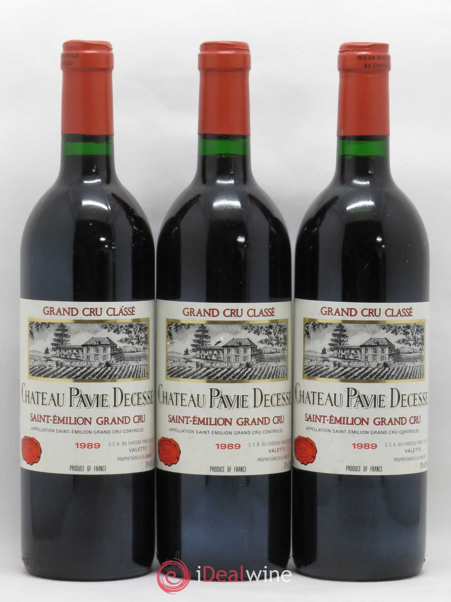 Château Pavie Decesse Grand Cru Classé 1989 - Lot de 3 bouteilles - 0