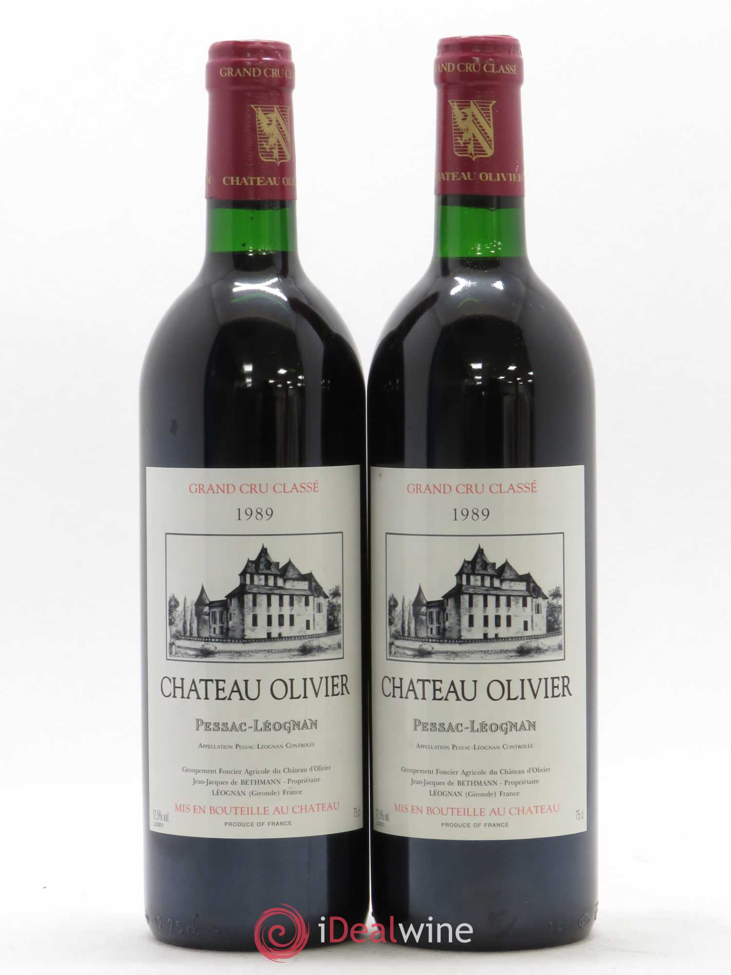 Château Olivier Cru Classé de Graves 1989 - Lot de 2 bouteilles - 0