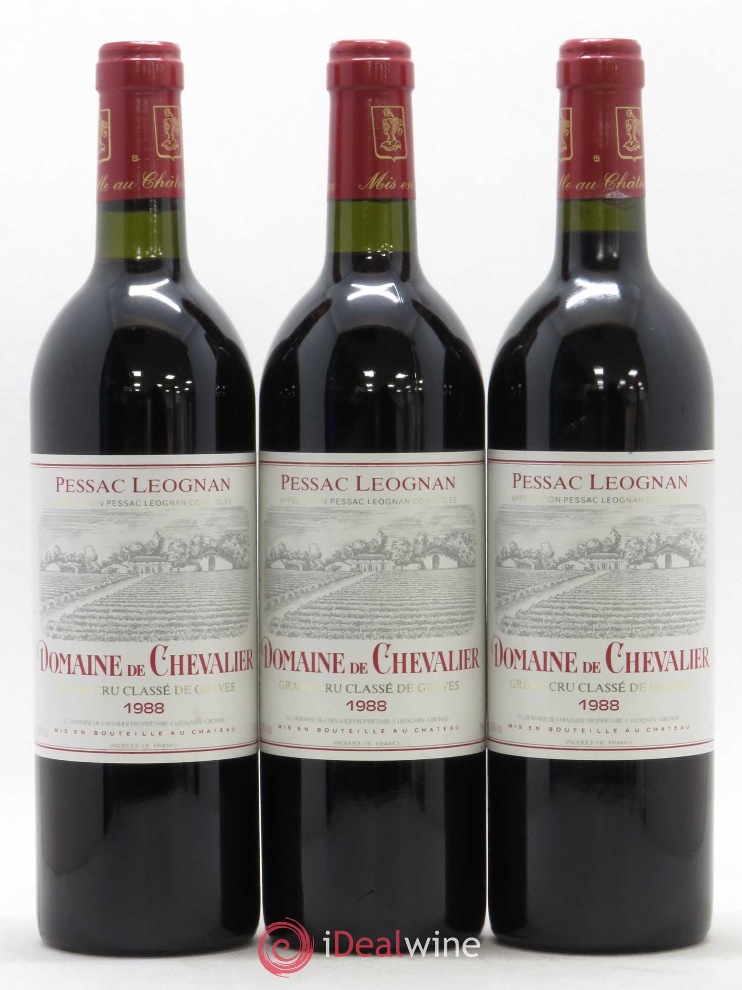 Domaine de Chevalier Cru Classé de Graves 1988 - Lot de 3 bouteilles - 0