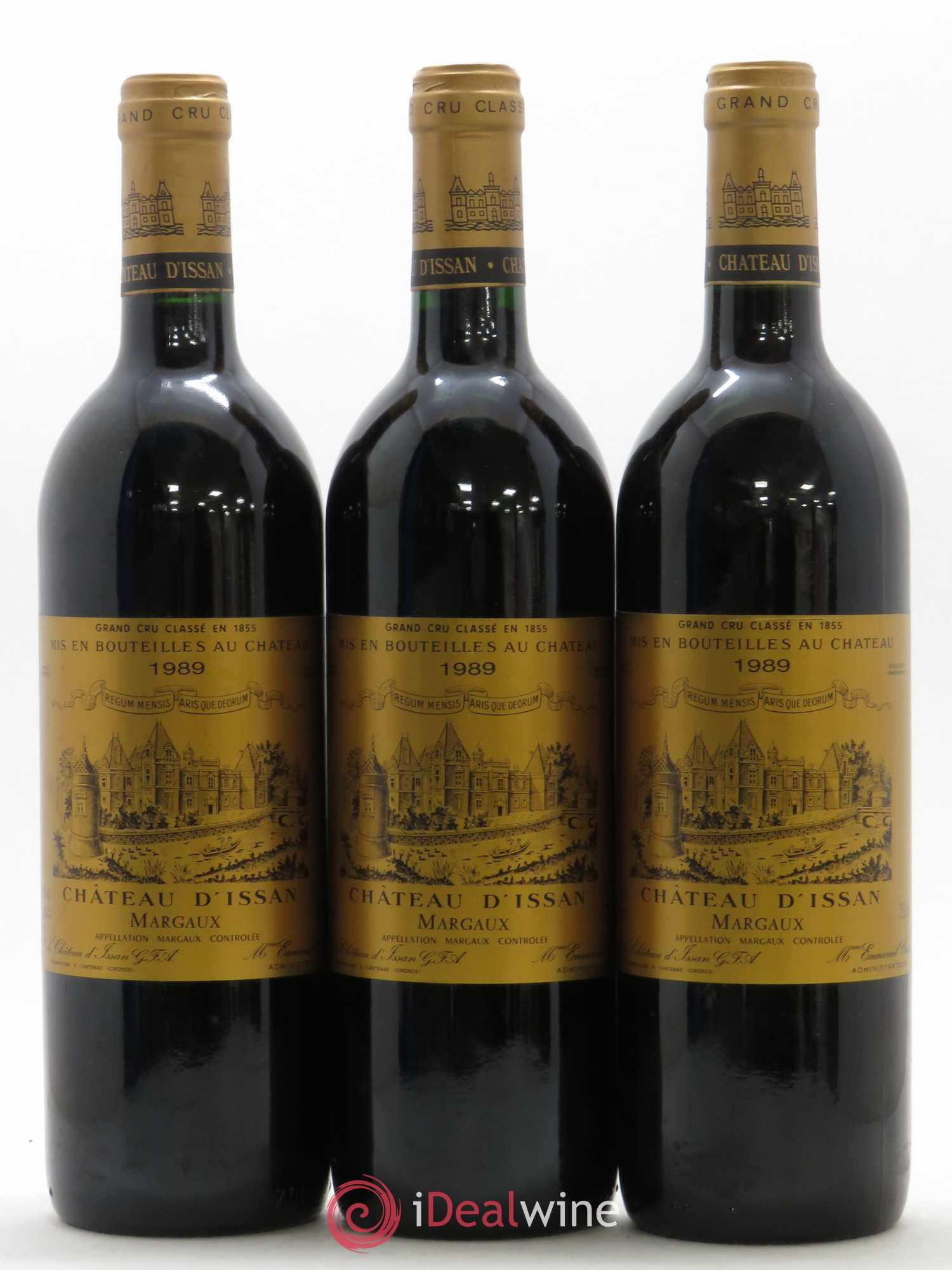 Château d'Issan 3ème Grand Cru Classé 1989 - Lot de 3 bouteilles - 0